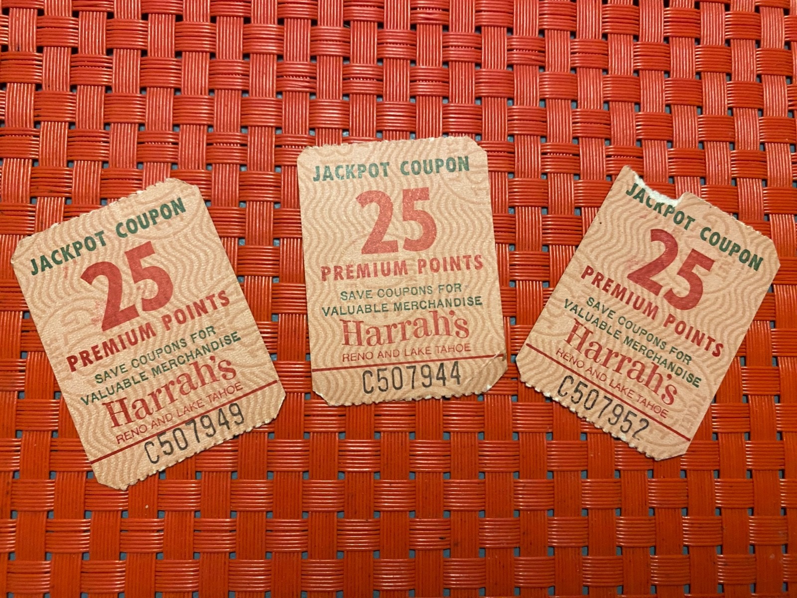 Vintage  Harrah's Jackpot Coupon 25 Points Reno Tahoe