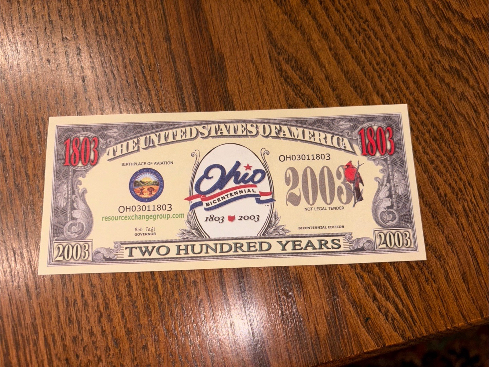Ohio 1803-2003 Bicentennial Bill