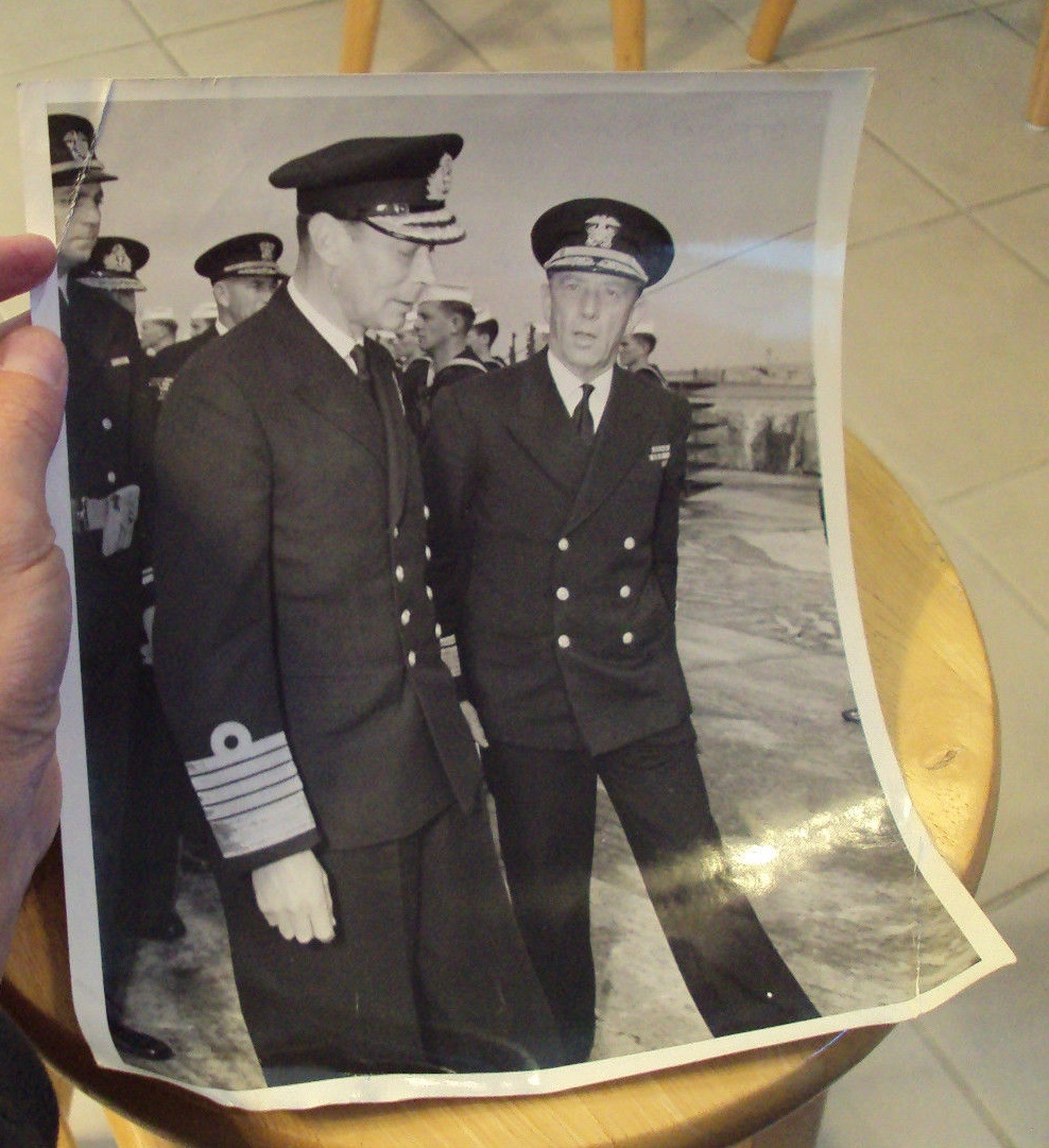 Official 1944 Original U.S. Navy Photo~U.S.S. ANCON~ADMIRAL KIRK/King George VI~
