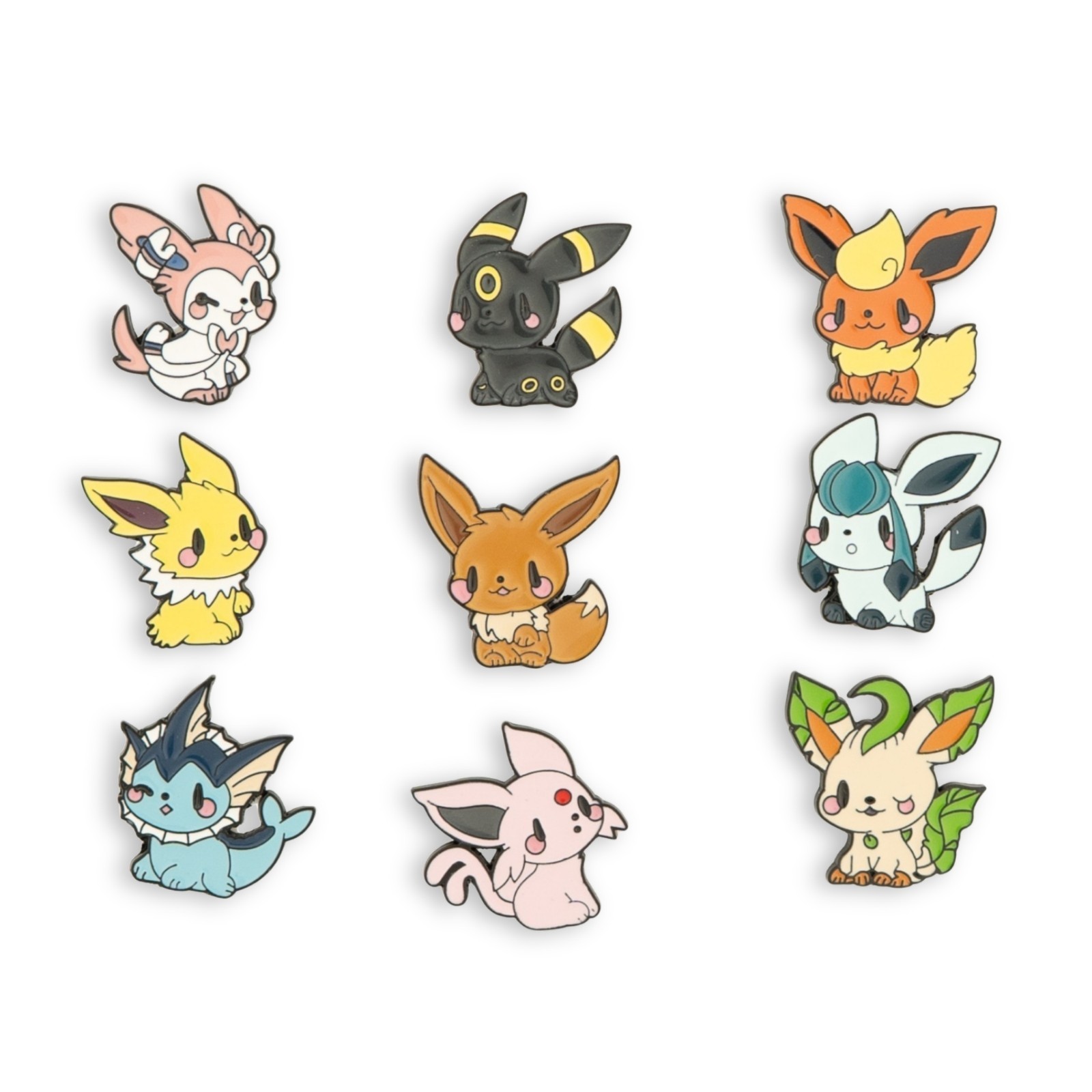 Pokemon Eevee Eeveelution Chonky Cute Enamel Pin Badge Lapel Brooch Set 9pcs