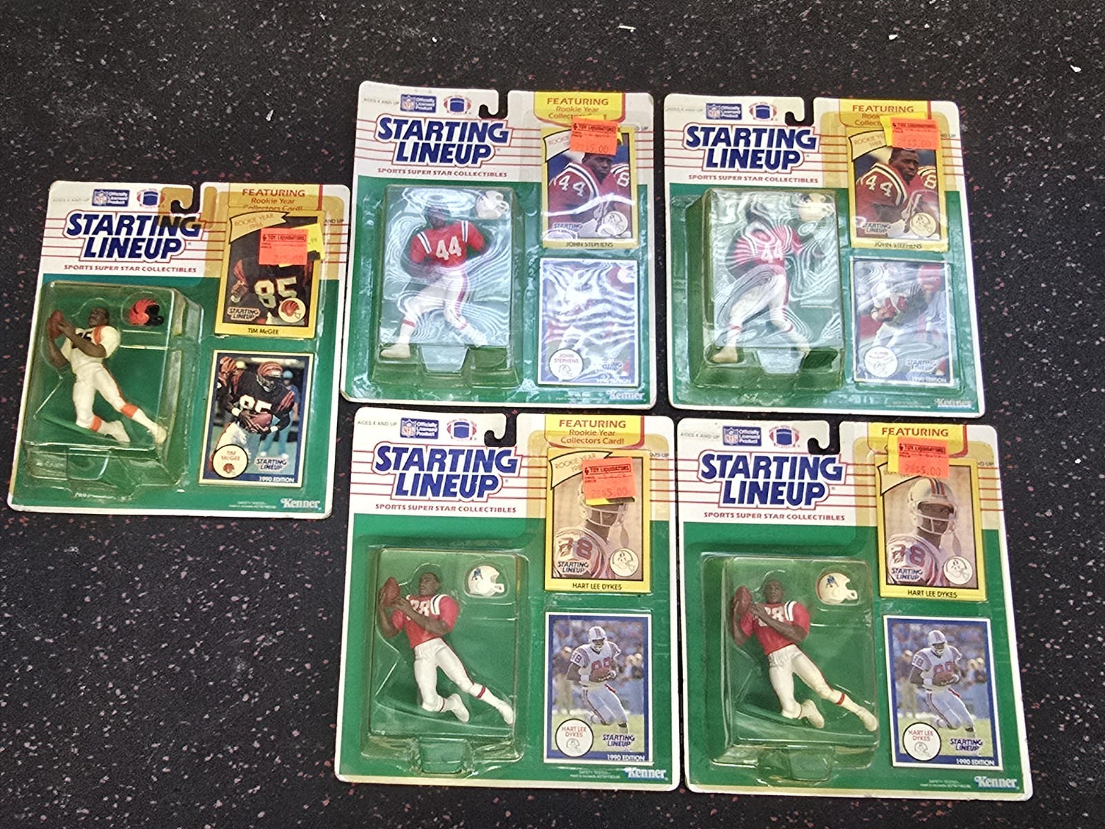1990 Kenner Starting Lineup RARE LOT * JOHN STEPHENS x2 * TIM McGEE * LEE DYKES