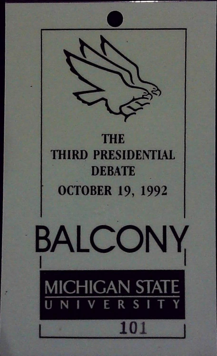 Historic Debate Clinton Bush Perot 1992 Press Pass Michigan State University MSU