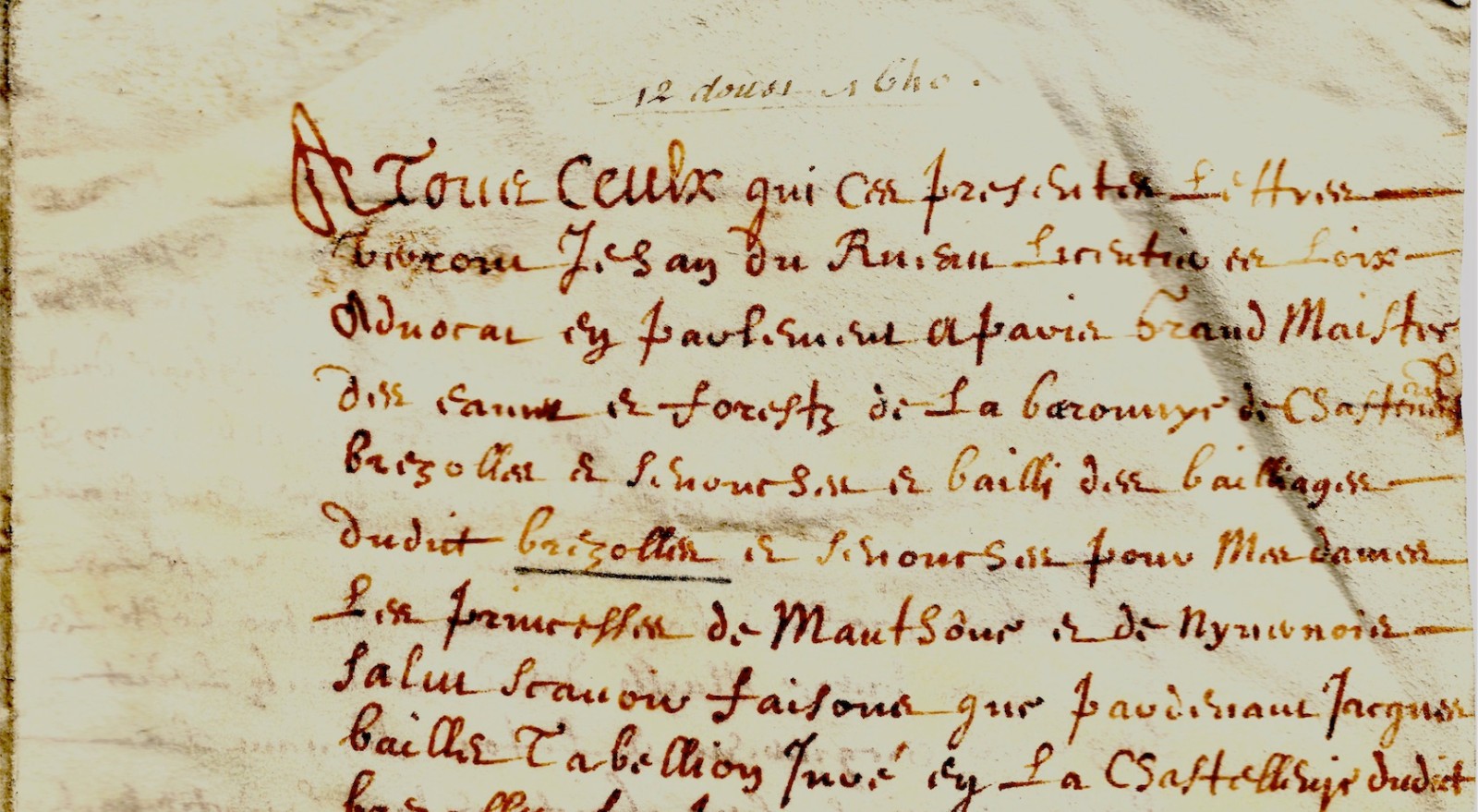 1640 Manuscript Parchment Brézolles and Crucey, De VIOLLE, COUPEILLE, PRESTREAU