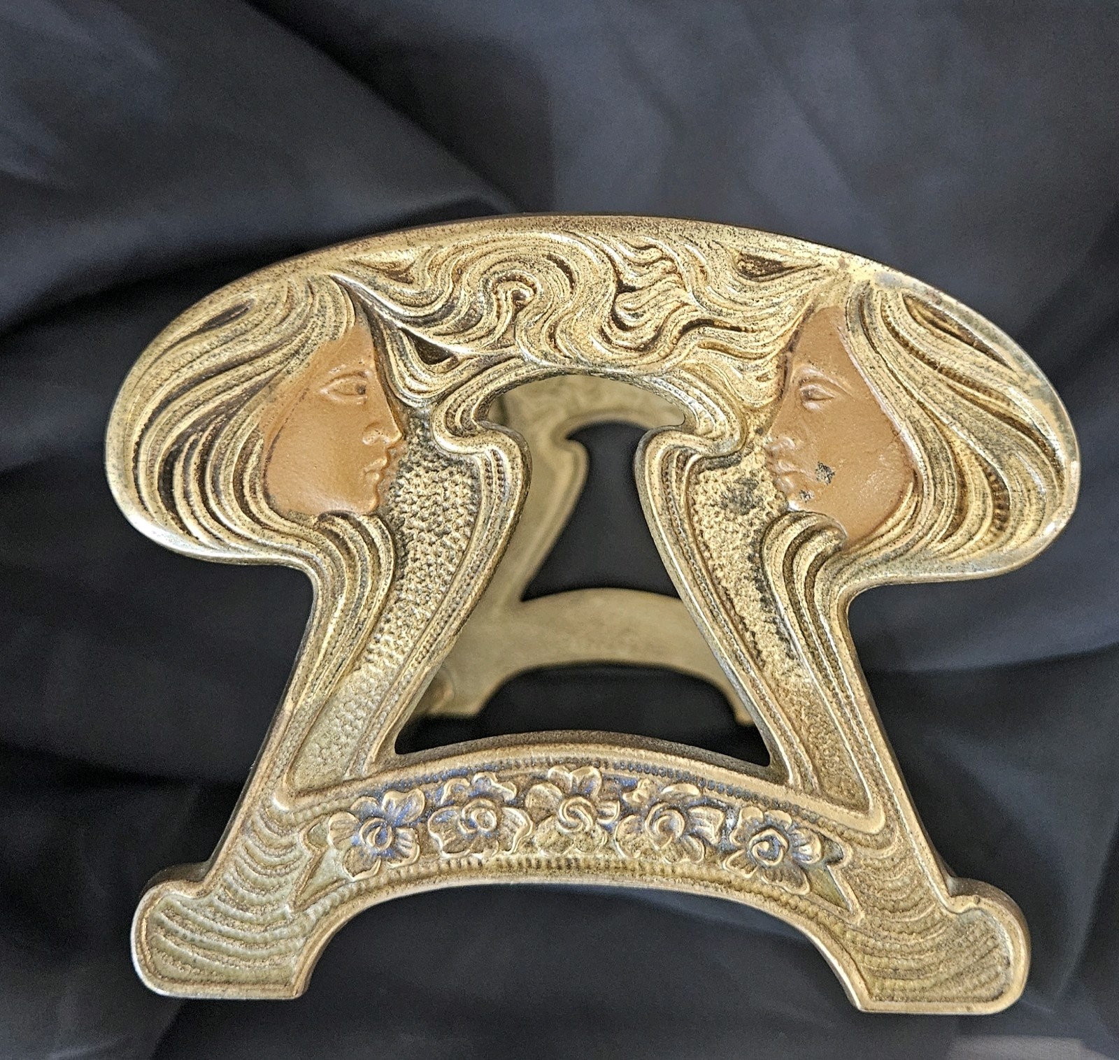 Antique/Vintage Art Nouveau Bronzed Cast Iron Bookend Adjustable