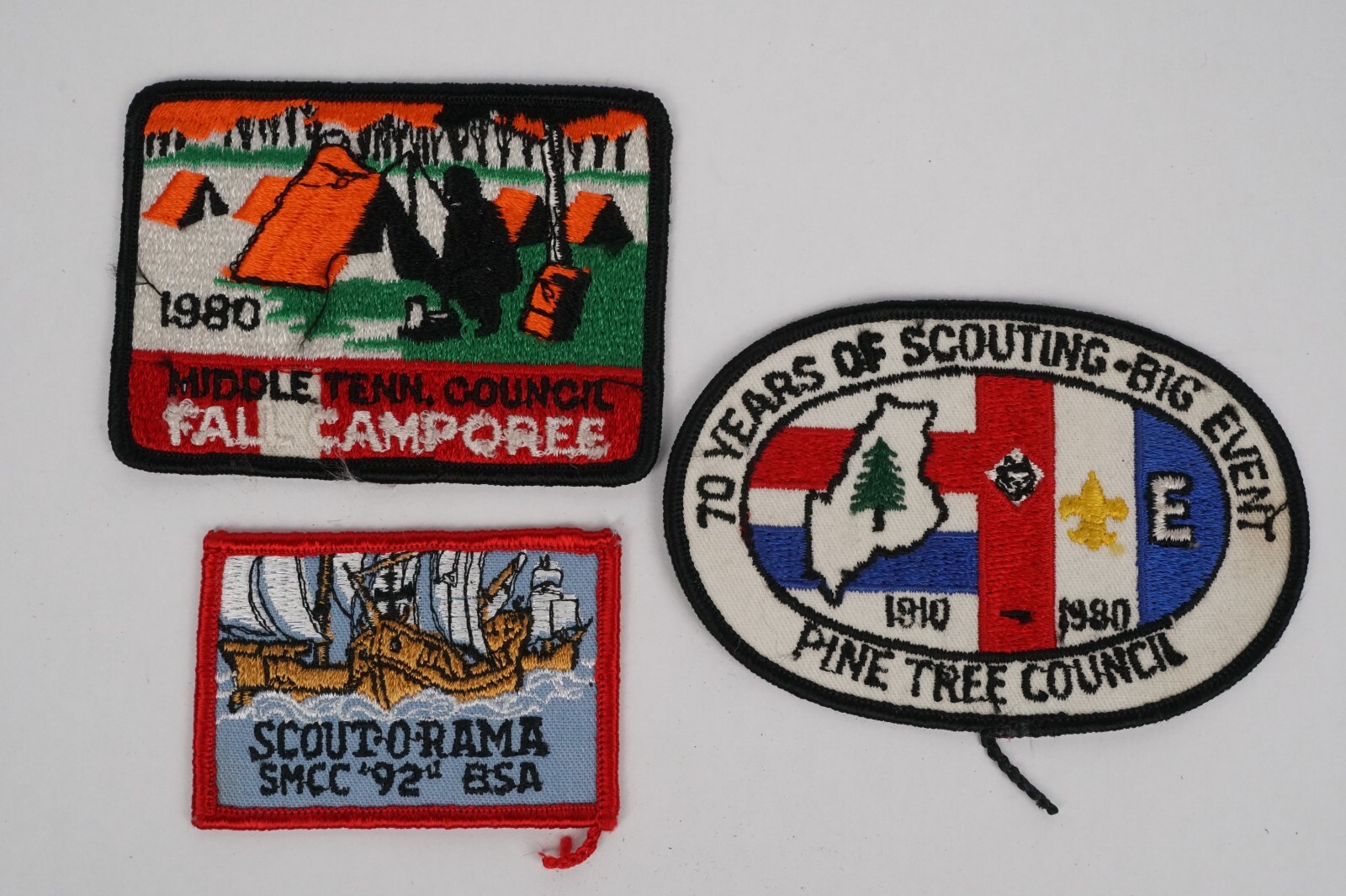 Boy Scout Vintage Patch Lot of 3 Tennessee Maine Scoutorama 1980's 1992
