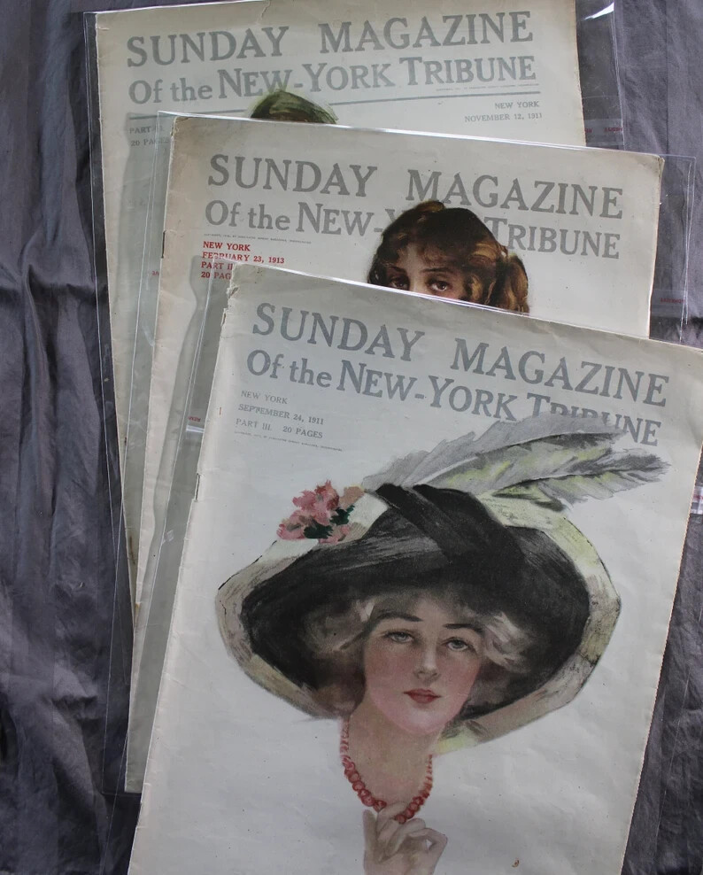 Three Sunday Magazines of New York Tribune Sept & Nov 1911 and Feb 1913