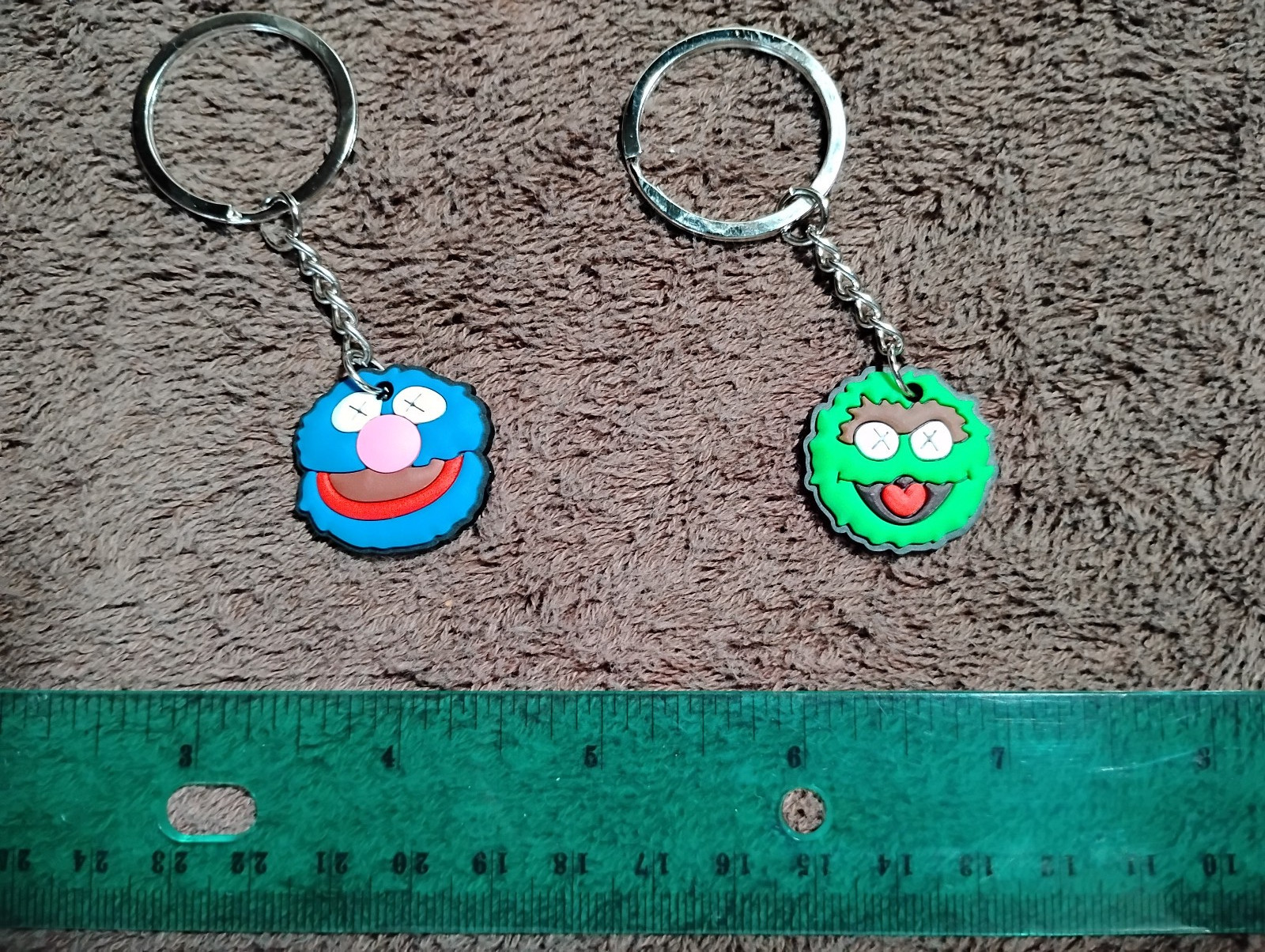GROVER OSCAR GROUCH SESAME STREET KEYCHAIN SET - keyring key pins chain ring pin