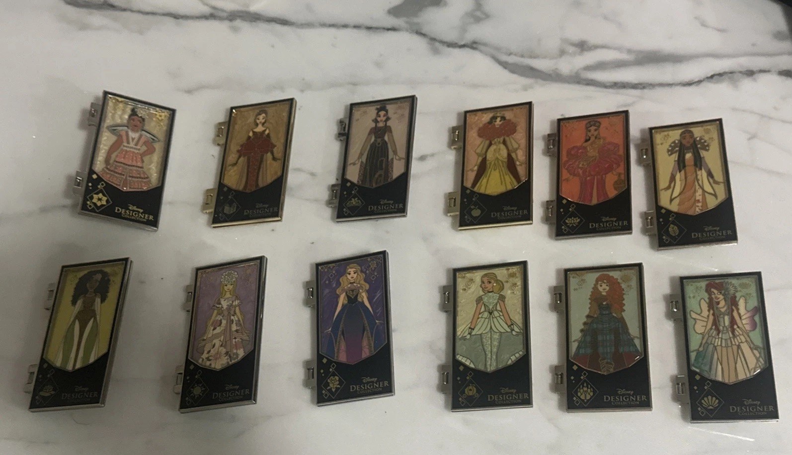 Complete 1st Edition Disney Designer Doll Trading Pin Set- Authentic