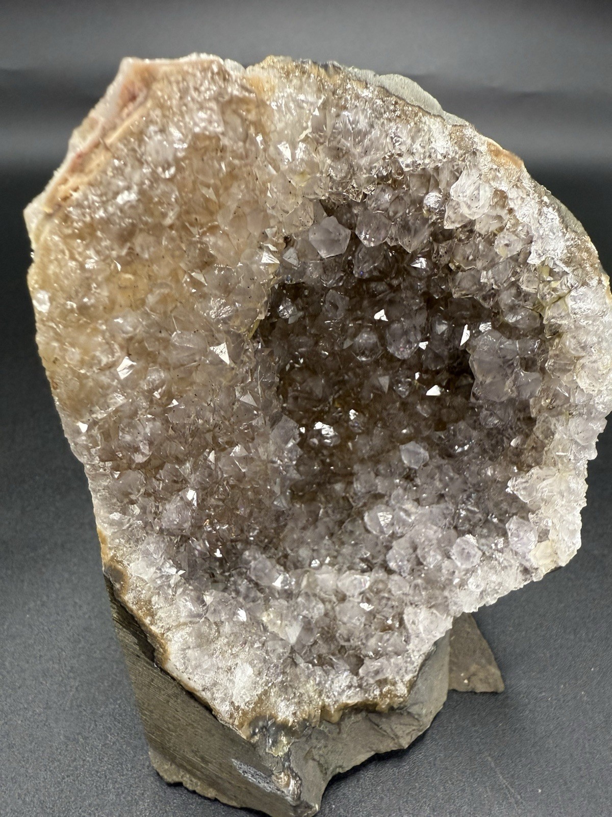 1.6 Lb Natural Uruguayan Rainbow Amethyst Cut Base Specimen Quartz,Minerals