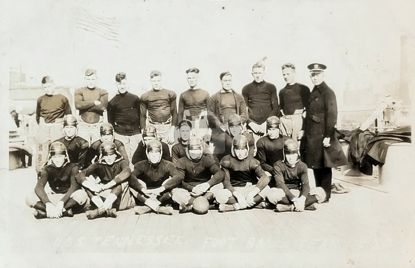 1920 USS Tennessee Football Team RPPC Photo Postcard COPY