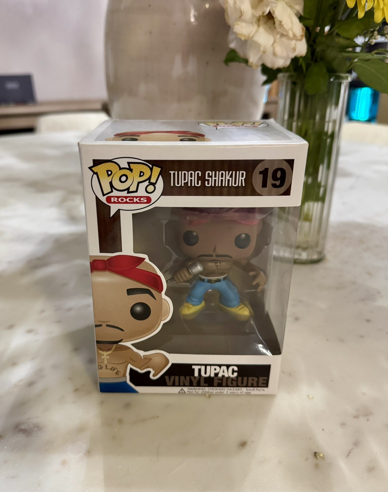 Funko POP Rocks Tupac Shakur #19 *ULTRA RARE NO EYEBROWS* Original & Authentic