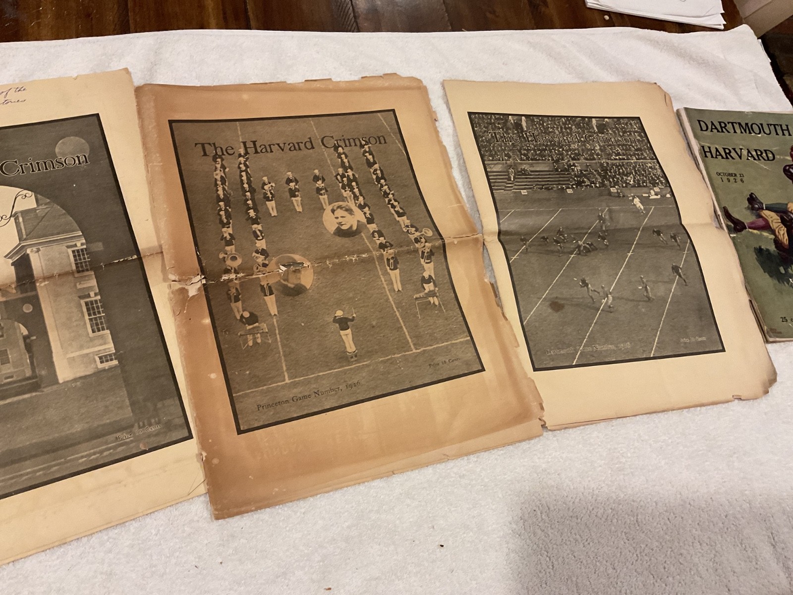The Harvard Crimson 1926 Newspaper As Is, lot 3 with Dartmouth program football
