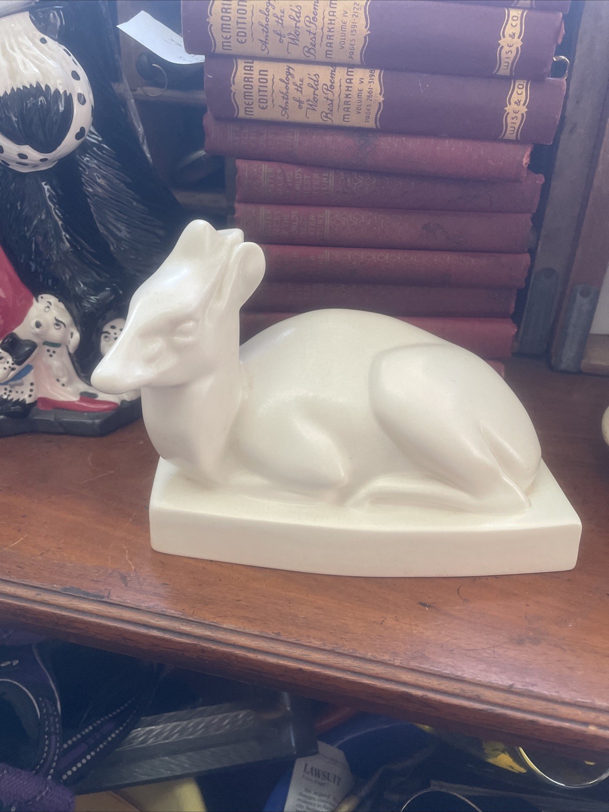 Wedgwood  Art Deco Duiker Sitting Porcelain Deer Figure 1930s John Skeapig