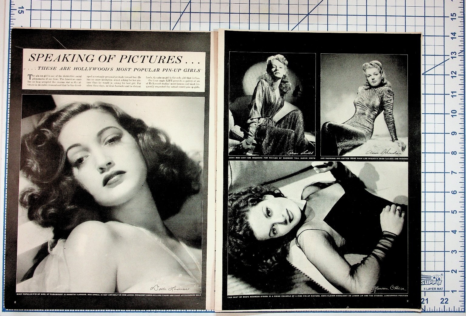Vintage 1940s Hollywood Magazine Pages Betty Grable Colgate Ad
