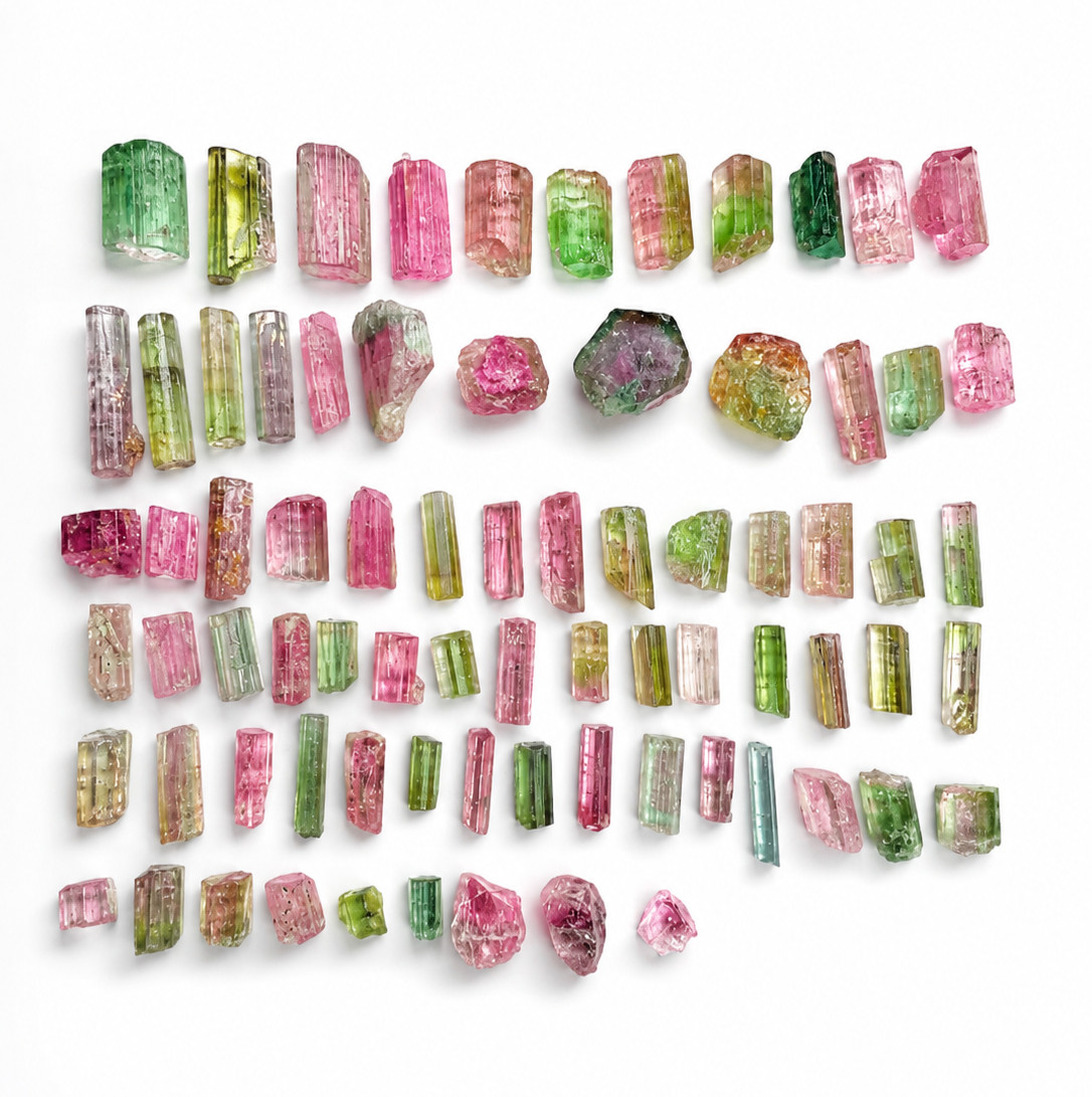131ct | Natural Multi Colors Tourmaline Crystal Rough Lot Specimen | Afghanistan