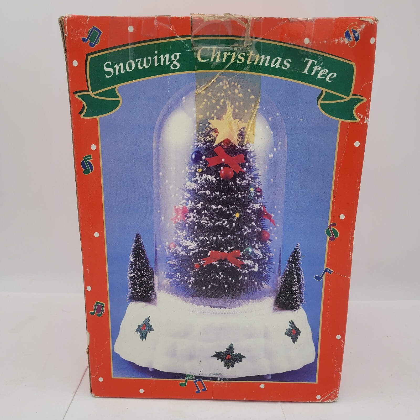 Vintage Kitchsy Bottle Brush Snowing Musical Christmas Tree Light Up 11\