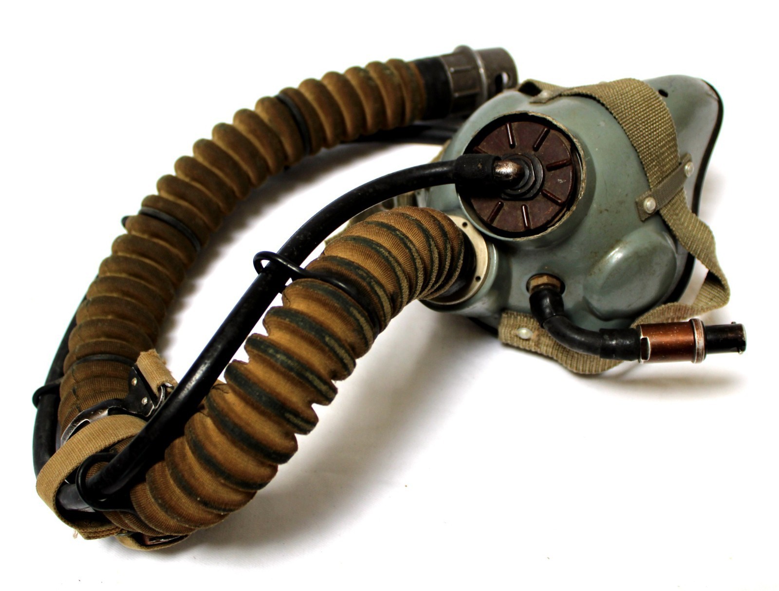 Vintage 1980s Soviet MiG Pilot Oxygen Mask KM-34 Military Factory Stamps #186