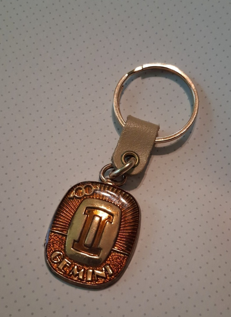 Vintage Gemini Zodiac Horoscope Birth Sign Key Chain Astrology