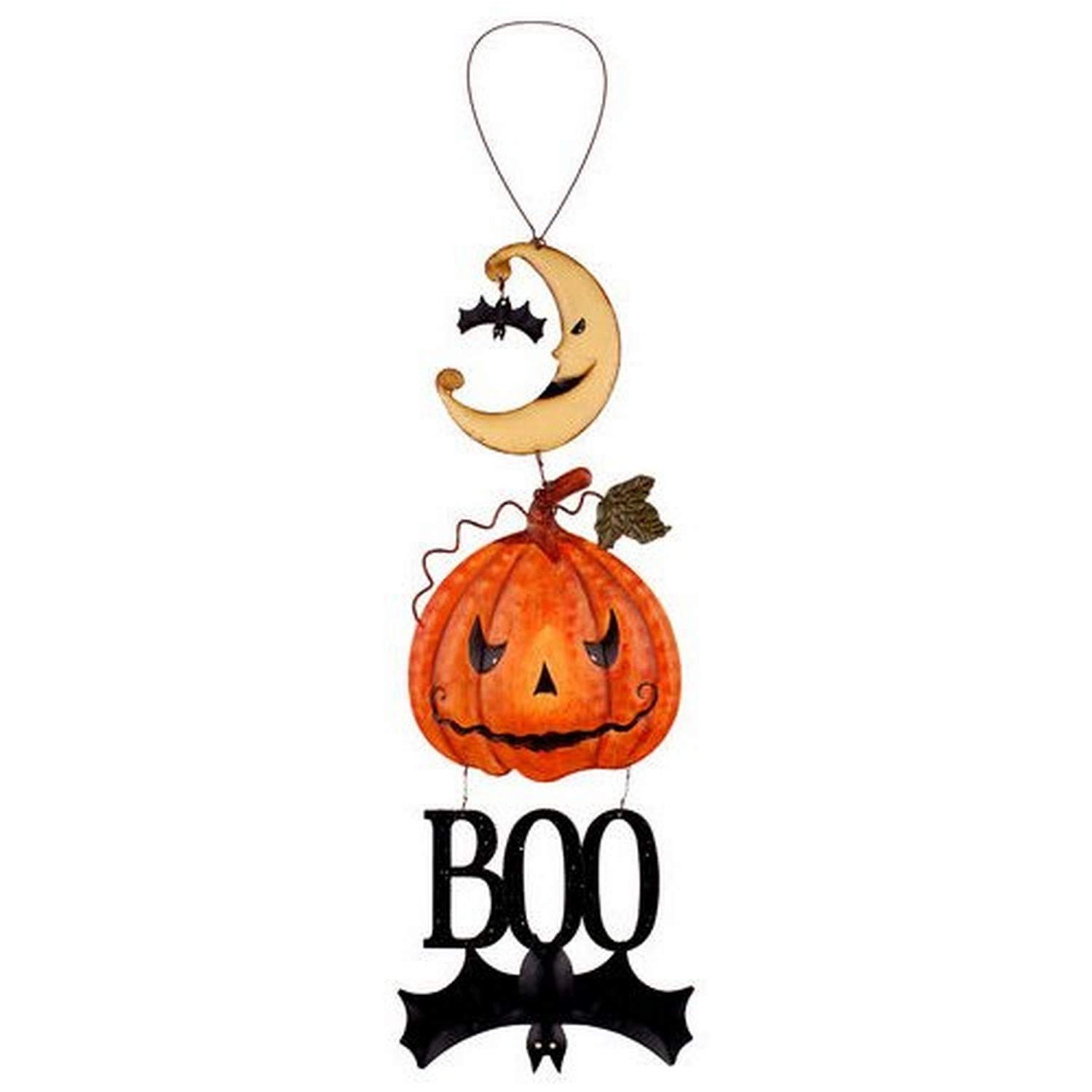 Sunset Vista Designs Halloween Boo Hanging Sign, Pumpkin Orange
