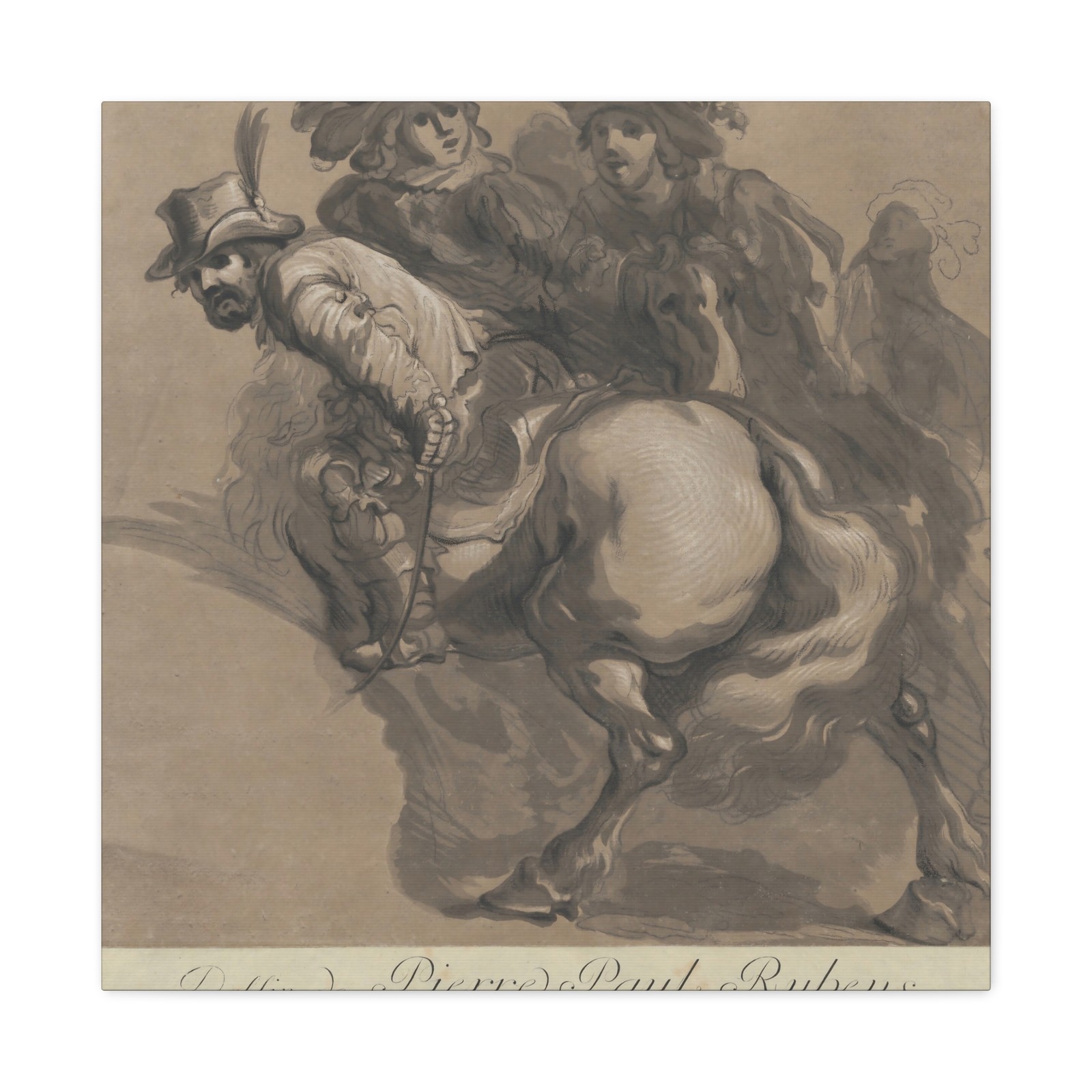 Marie Catherine Prestel - Three horsemen - ca. 1770–94 - Canvas Wall Art