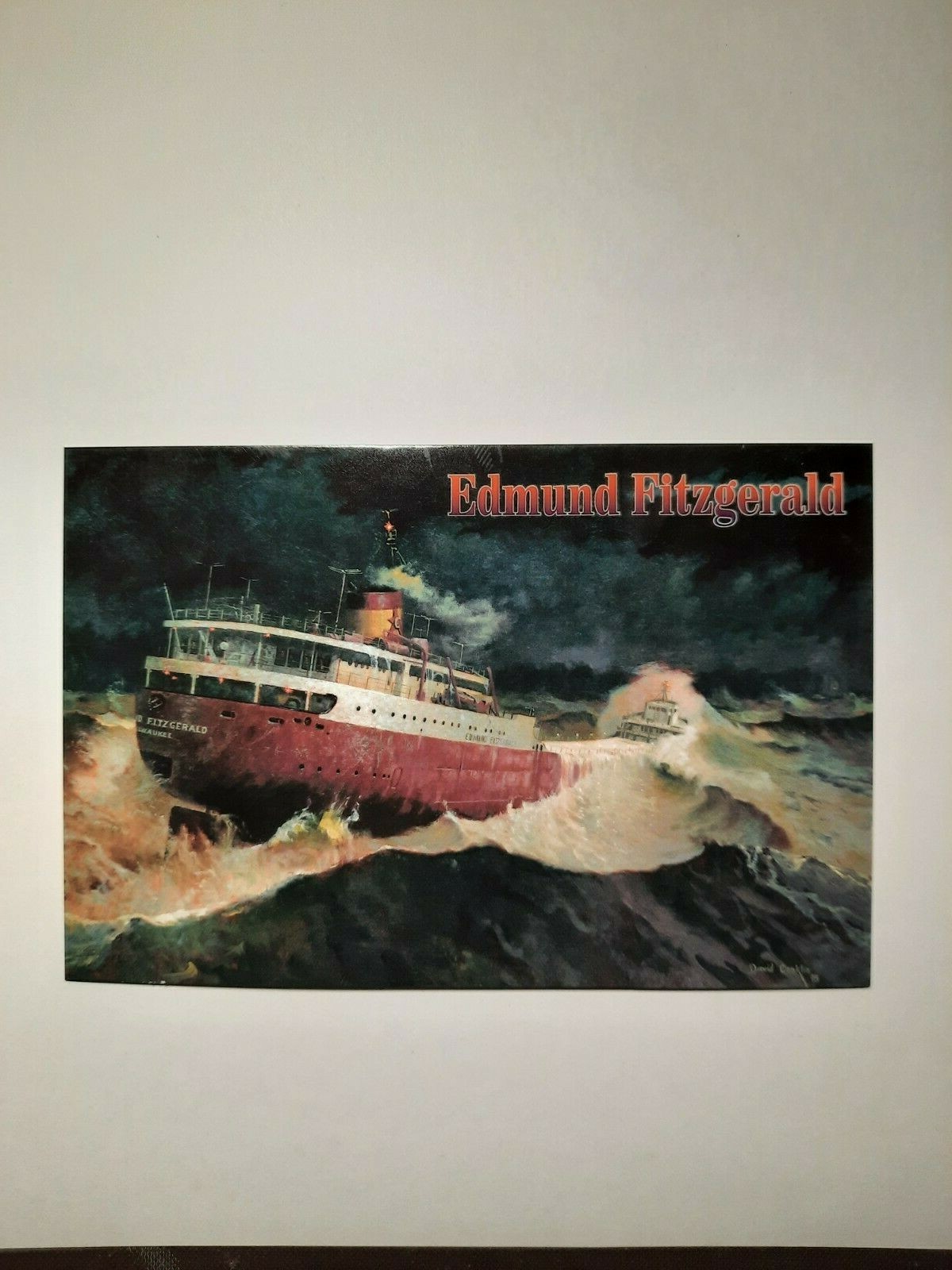 Edmund Fitzgerald Postcard Great Lakes Freighter Ship 