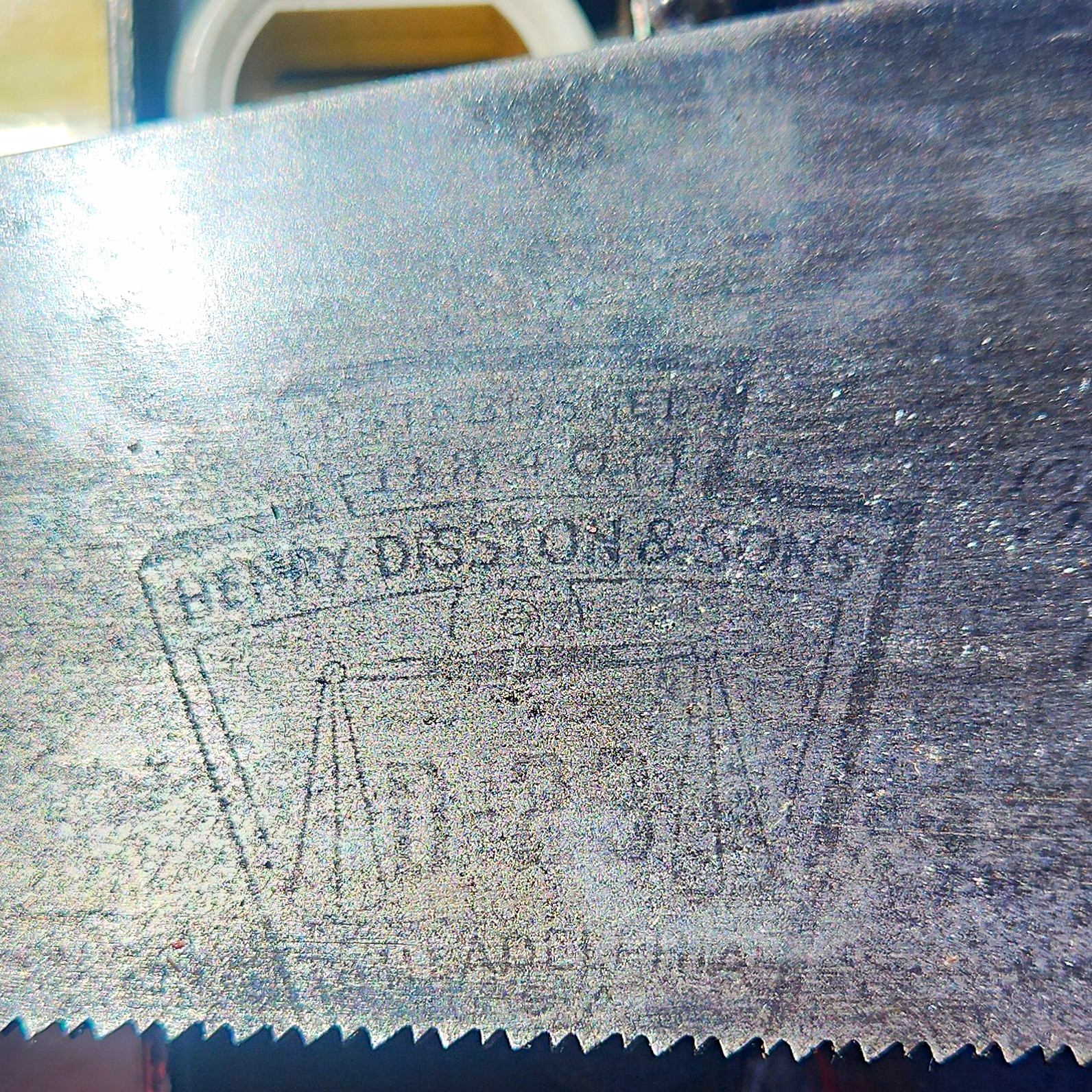 Henry Disston & Sons Antique Original Hand Saw, Carved Wooden Handle