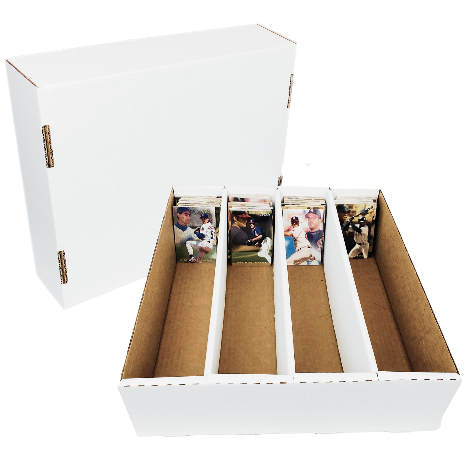 (2) Max Protection 4 Row Trading Card Storage Box – 200 lb Test, USA Made