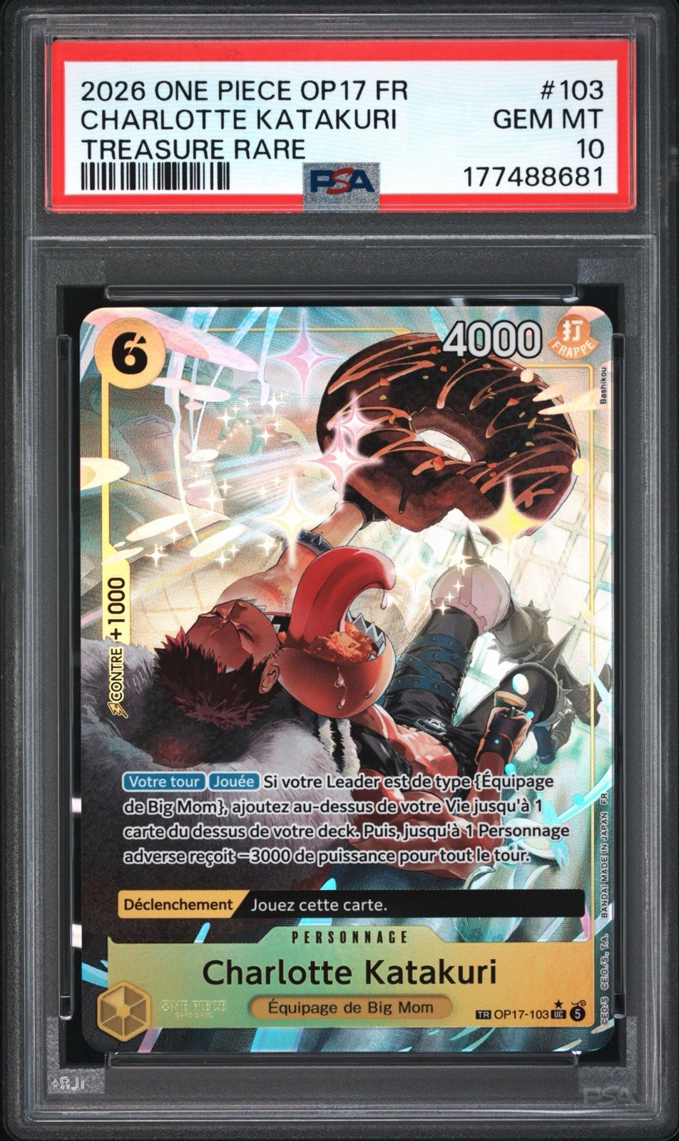 🔥POP 1🔥PSA 10 2026 ONE PIECE OP17 FR CHARLOTTE KATAKURI TREASURE RARE #103