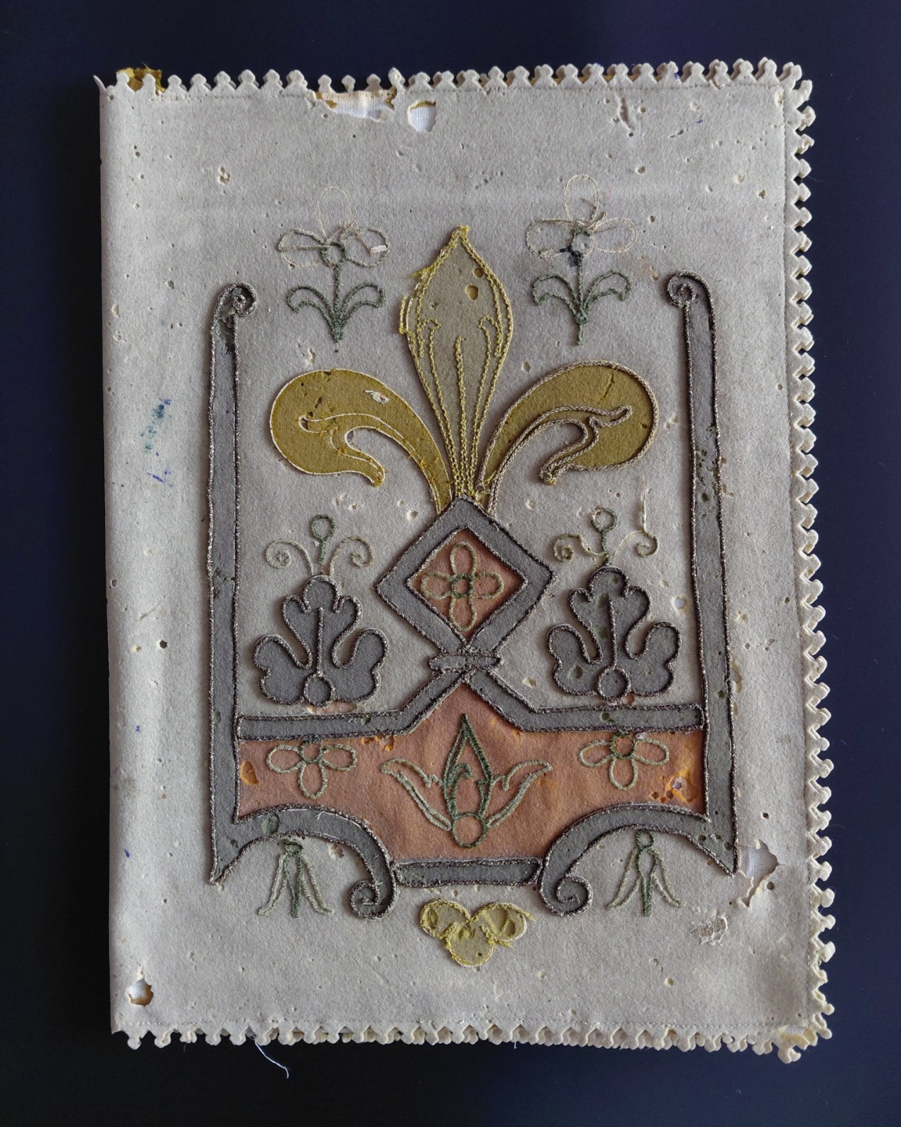Antique Imperial Russian Handmade Felt Portfolio Folder c.1900 Heraldic Decor