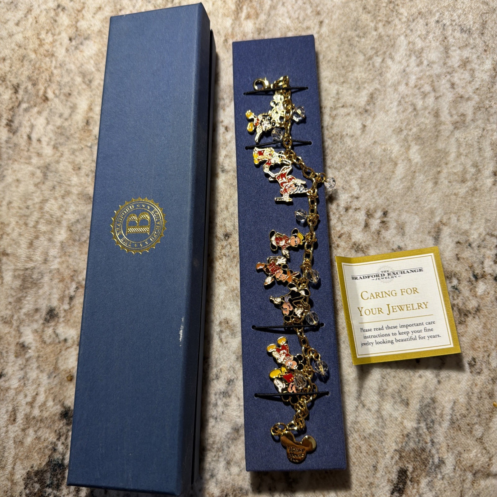The Bradford Exchange Disney Characters Charm Bracelet in Display Box