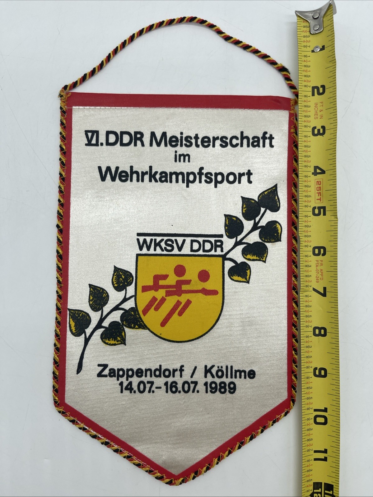 German DDR Athletic Champions In Multiple Sport Flag Hanging 1989 SAALKREIS