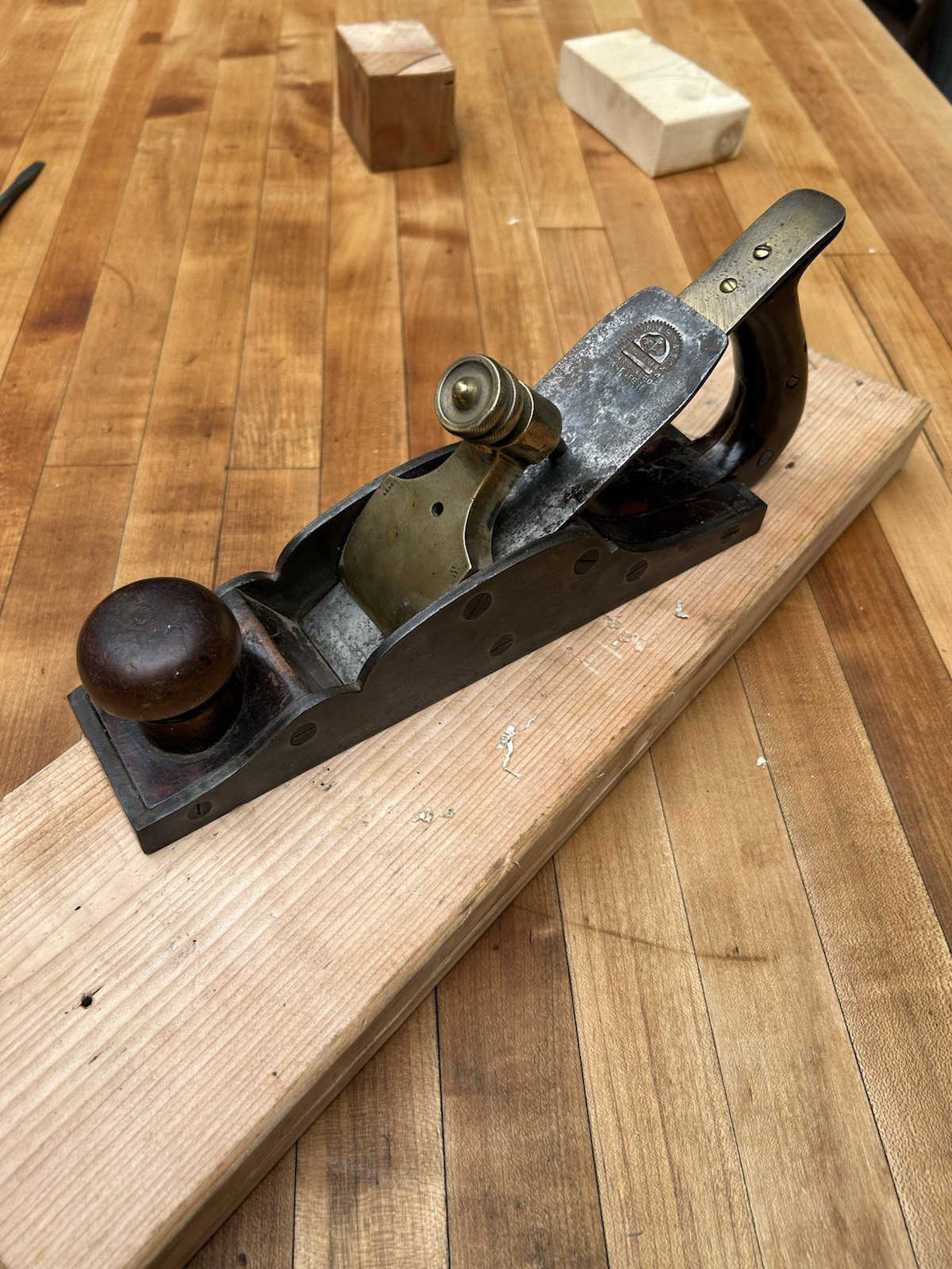 Vintage English W Marples Brass Body Infill Smoothing Plane. 