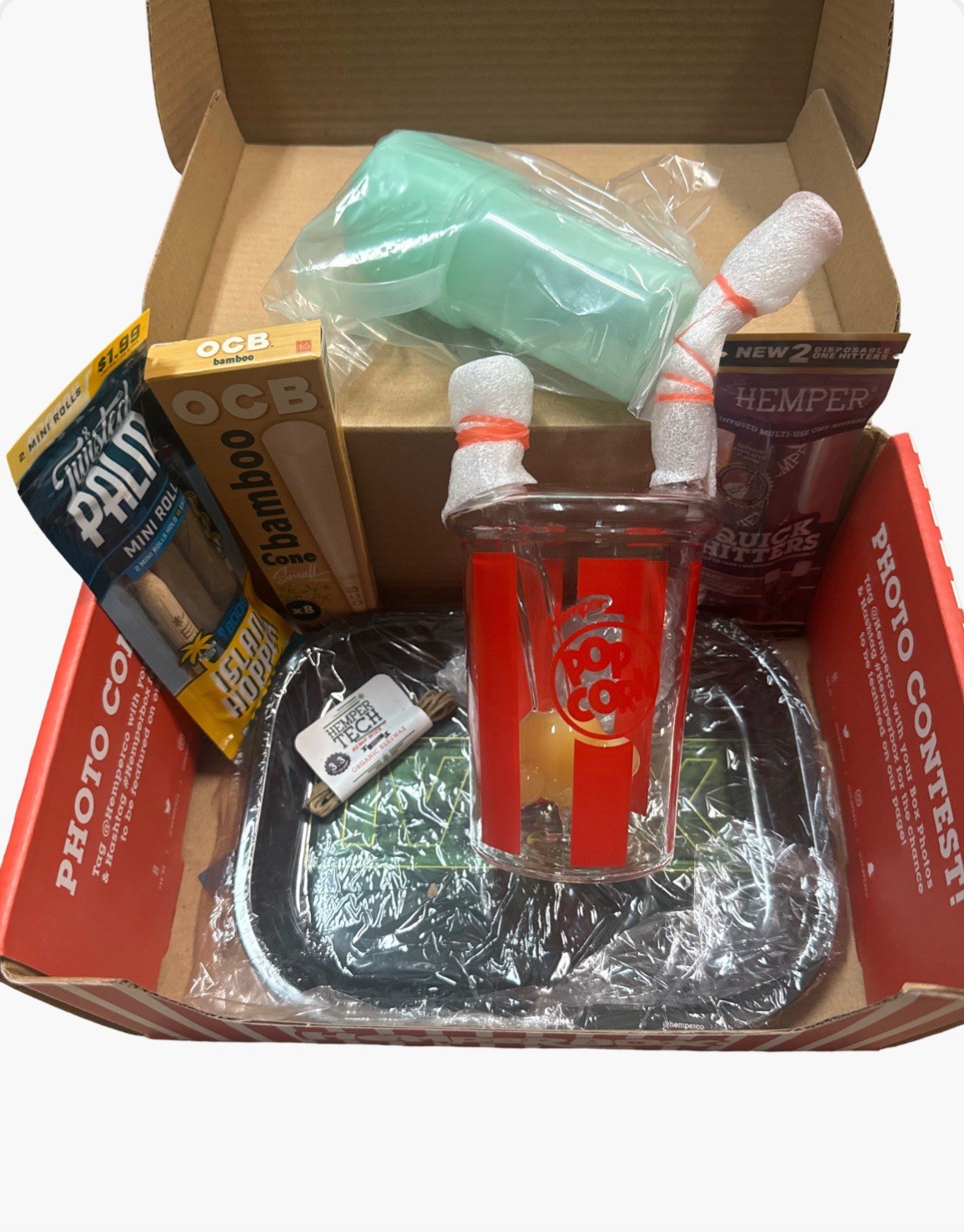 Hemper Box Limited Edition Movie Box Kit Popcorn Glass Water Rig & Accessories