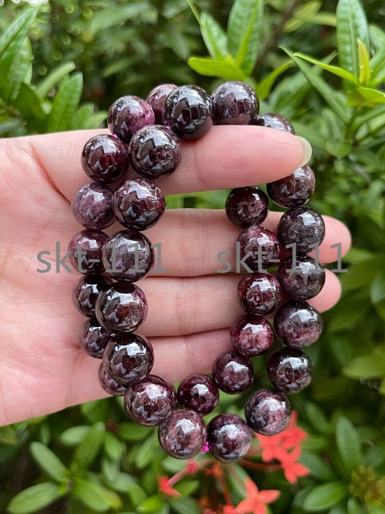 Grade A++ Garnet Crystal Bead Bracelet 9-10mm Genuine Garnet Gemstone Bracelet