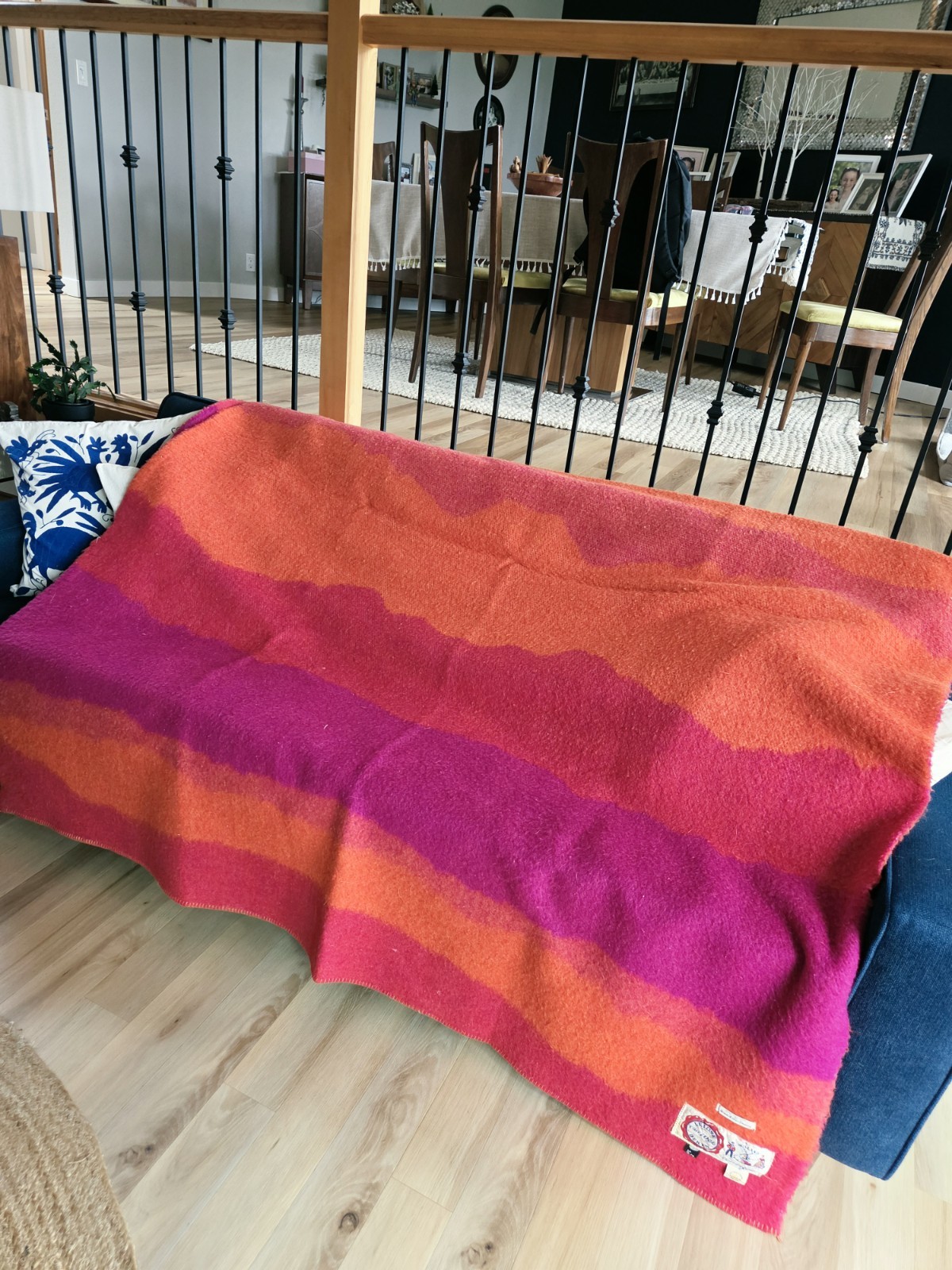 Vintage Van Wijk Holland Wool Blanket Marshall Field Co 100% Virgin Wool Retro 