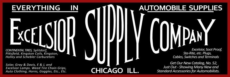Excelsior Supply Co. Auto Parts, Chicago Sign: 12x36\