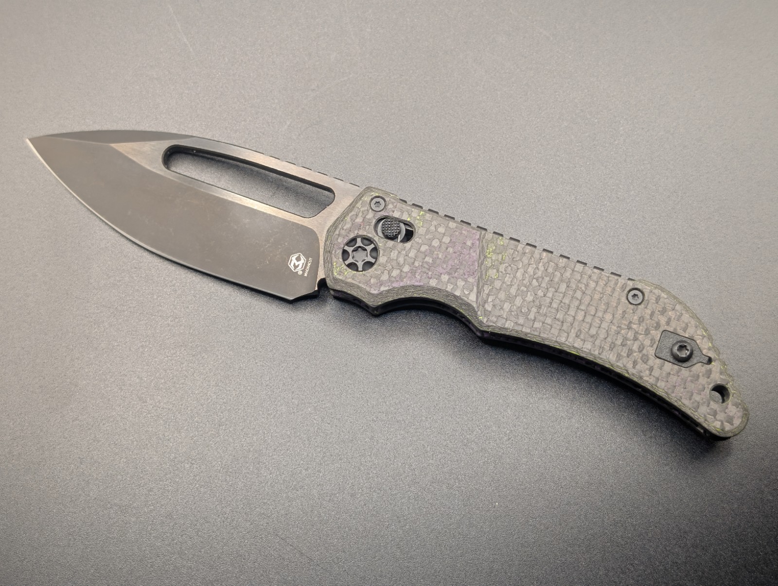 Heretic Knives Koschei Crossbar Lock Weave World Breaker Camo Carbon S/N#49