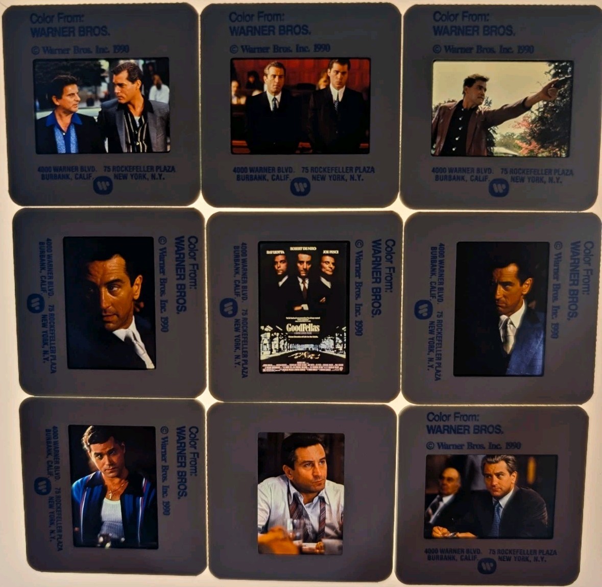 GOODFELLAS ROBERT DE NIRO ORIG Color Slides LOT OF 9 A772