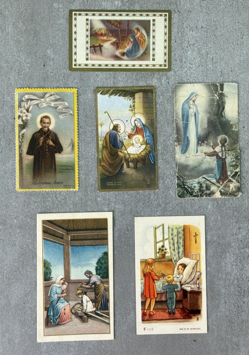 Vintage Miniature Holy Cards Lot Blessed Mother Virgin Mary St. Saint John Bosco