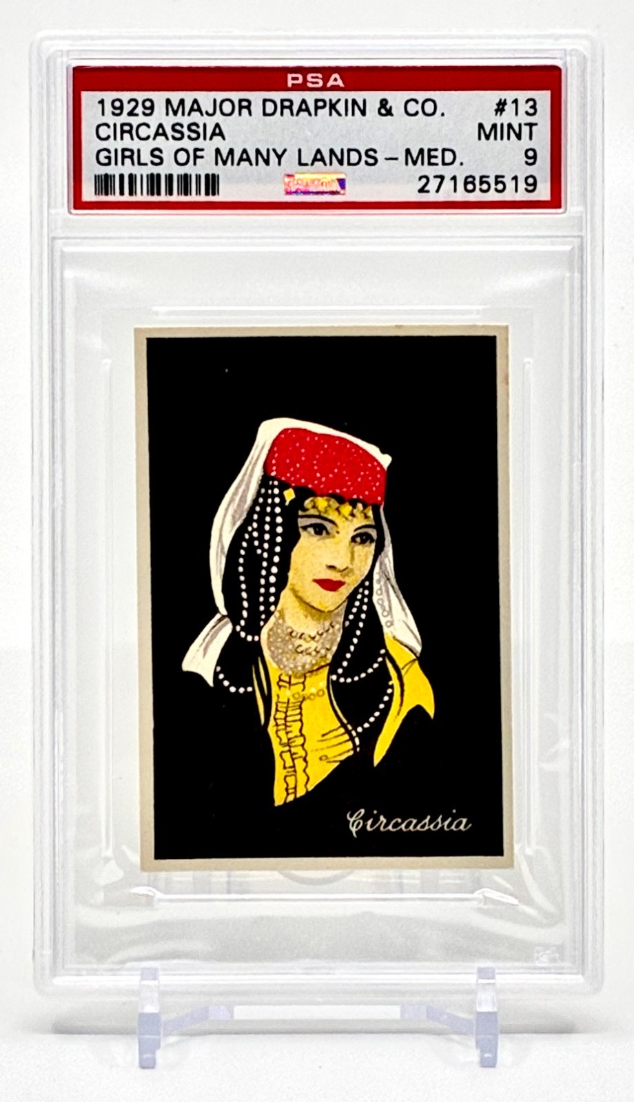 1929 Major Drapkin Tobacco Card CIRCASSIA Girls of Many Lands PSA 9  (#13 of 50)