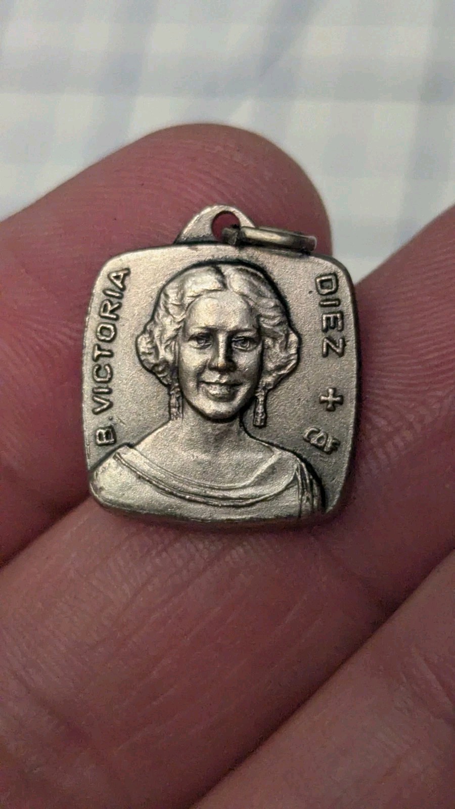Rare Victoria Diez Molica Spanish Relic Catholic Saint Relic Medal ITALY 