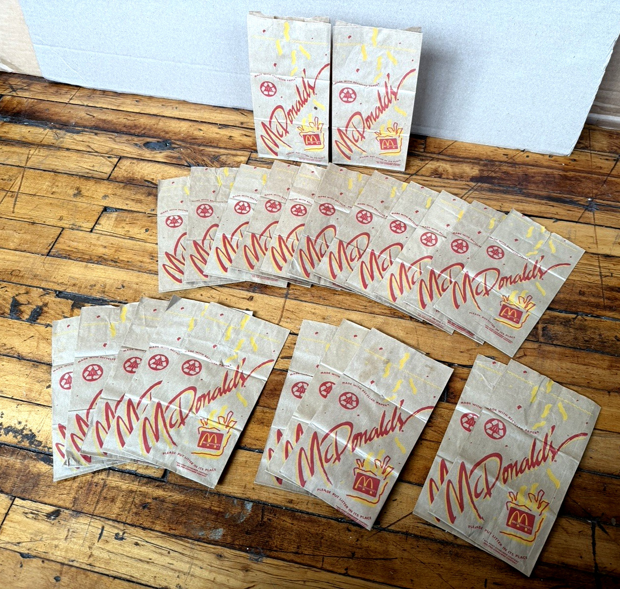 Vintage 1993 McDonald’s Paper Bags Lot 23 Unused NOS 90s Fast Food Advertising