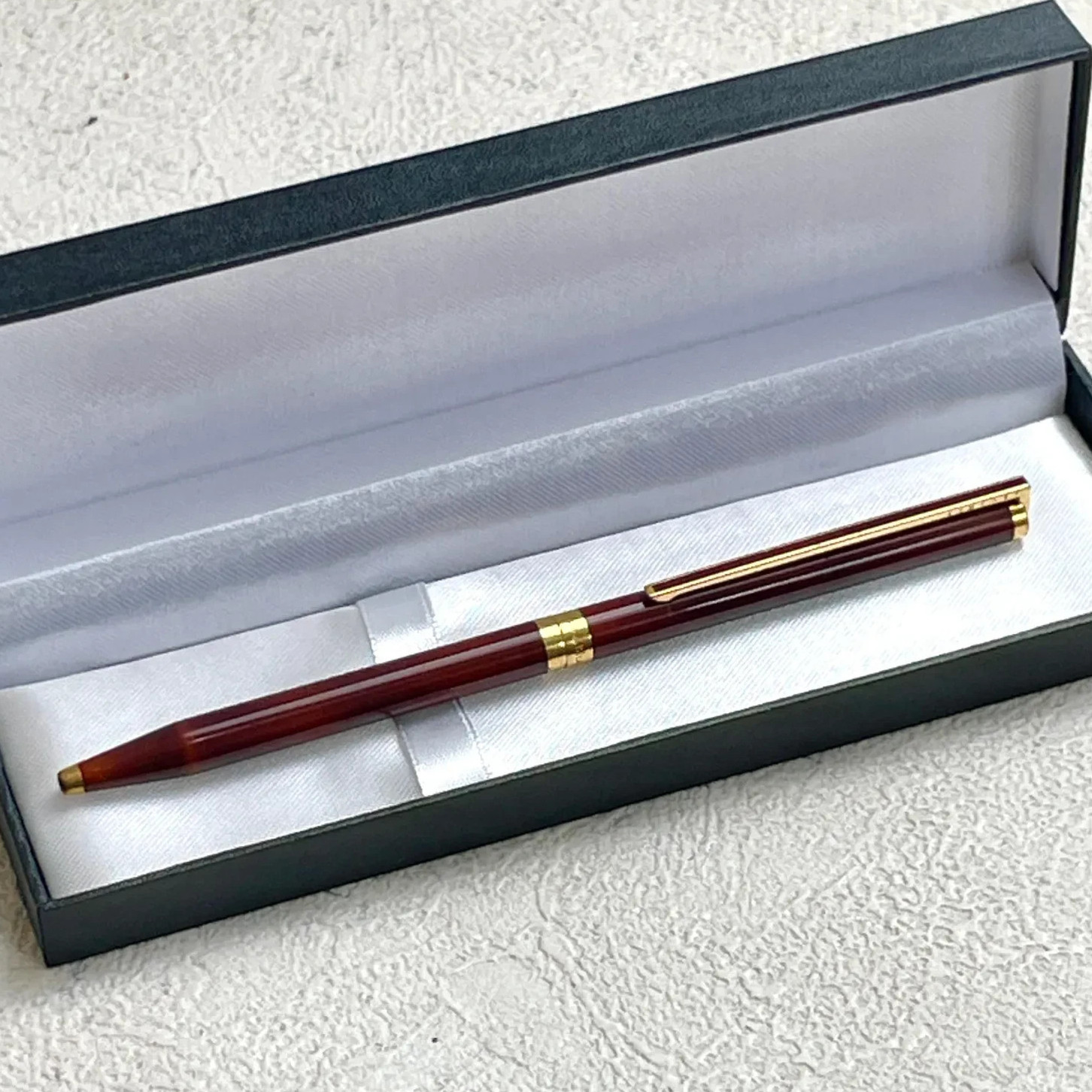 Vintage ST Dupont Classique Ballpoint Pen Amber Chinese Lacquer France BS227