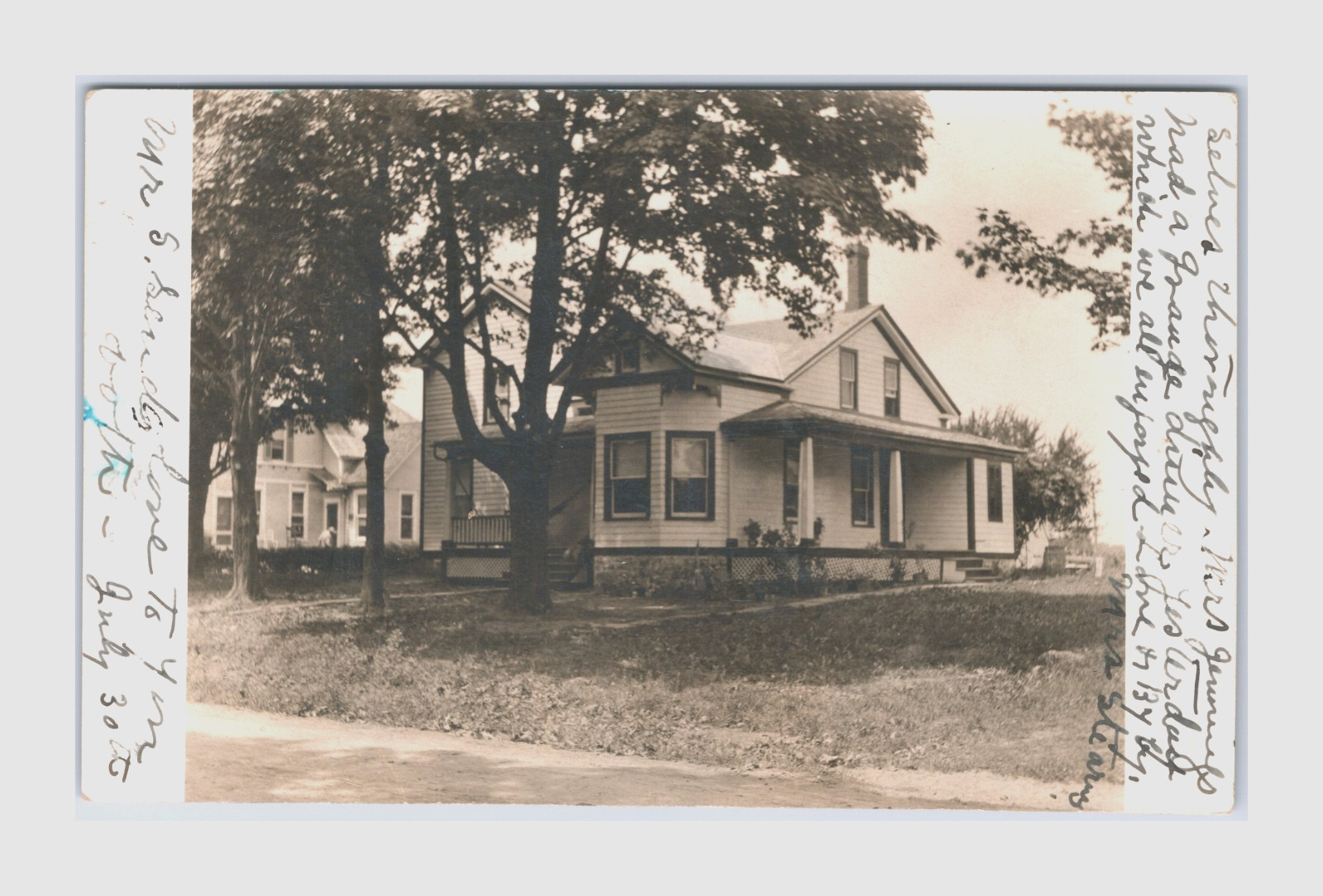 c.1910 RPPC Winthrop NY Robert ,Fannie,Eleanor,Merle McKracken or Stearns Home