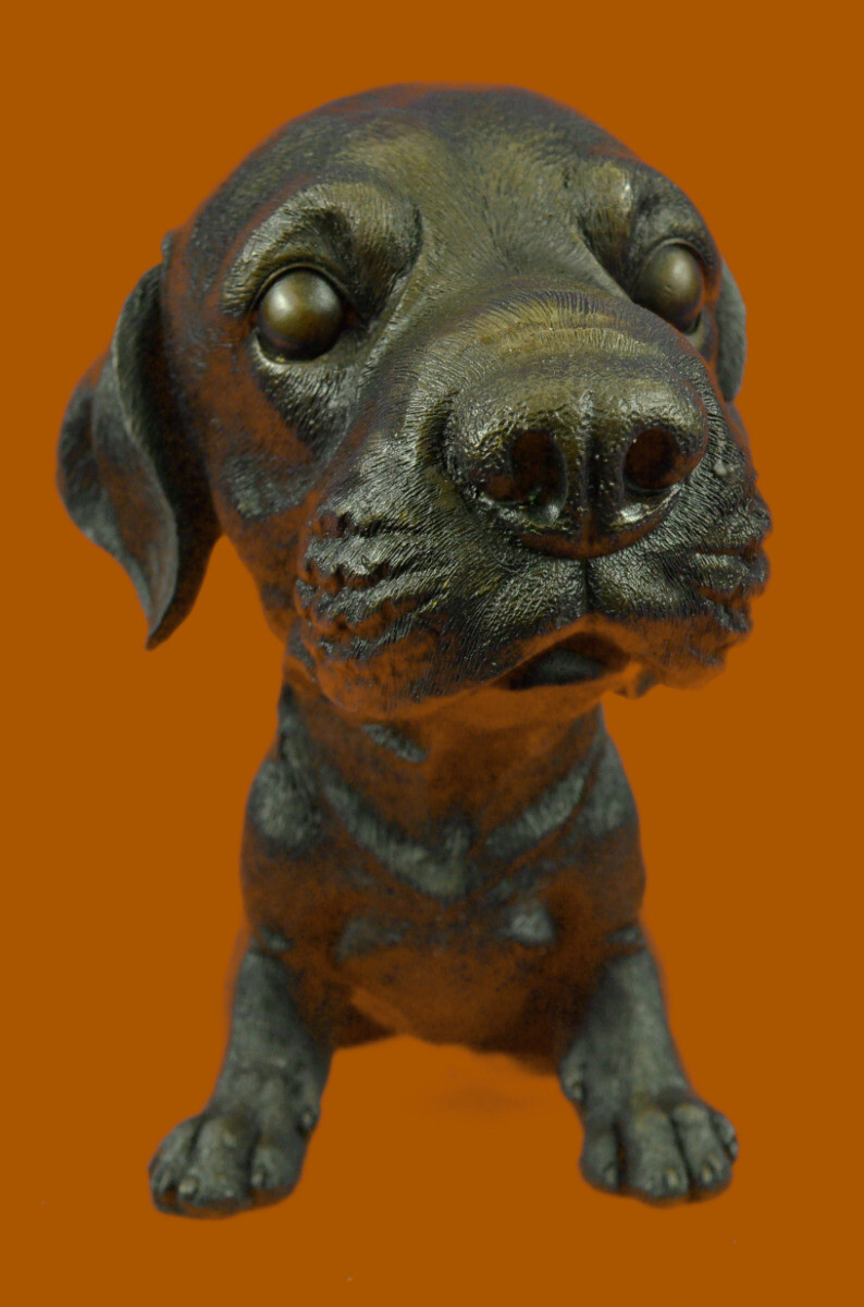 Adorable Labrador puppy Bronze Art Deco Sculpture Figurine Dog Statue Gift sale