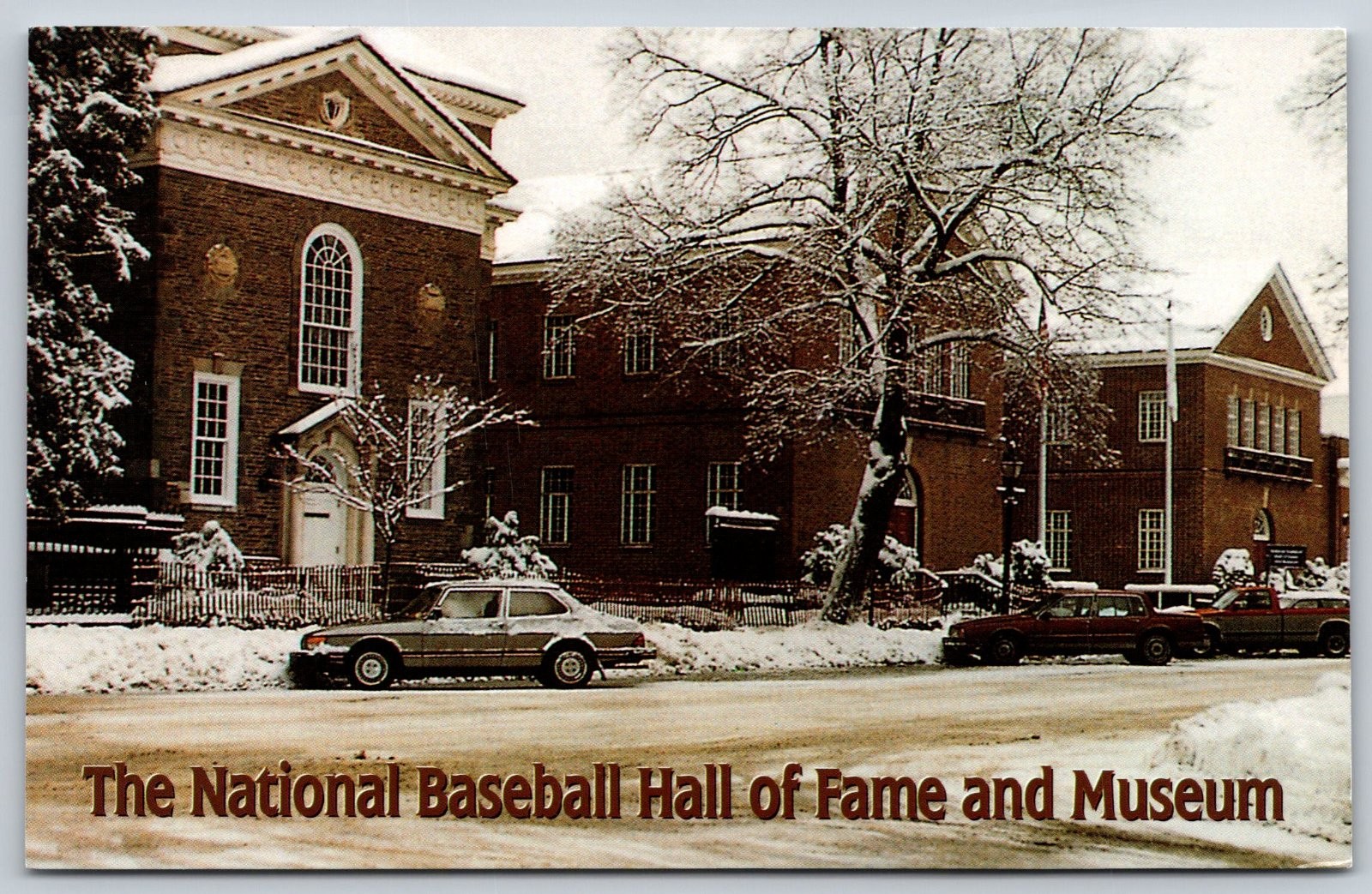 National Baseball Hall of Fame Museum Cooperstown New York Snow Postcard PC357