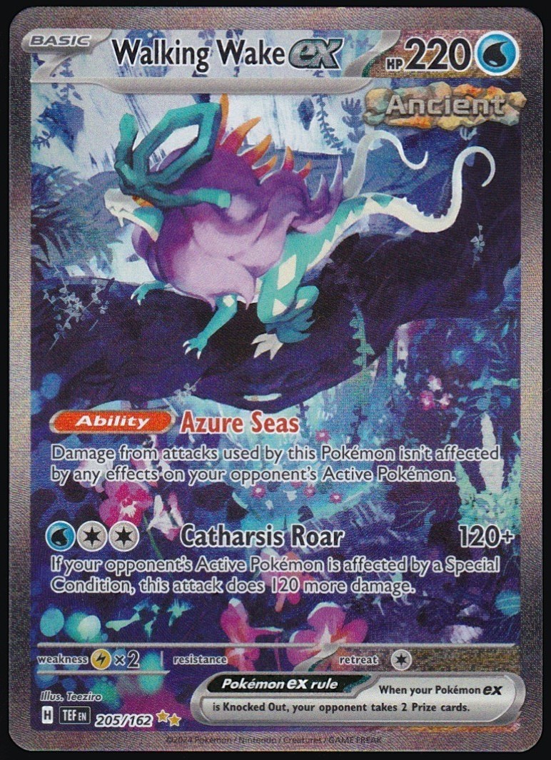 Pokémon TCG Walking Wake ex 205/162 SIR Temporal Forces Ultra Rare English NM
