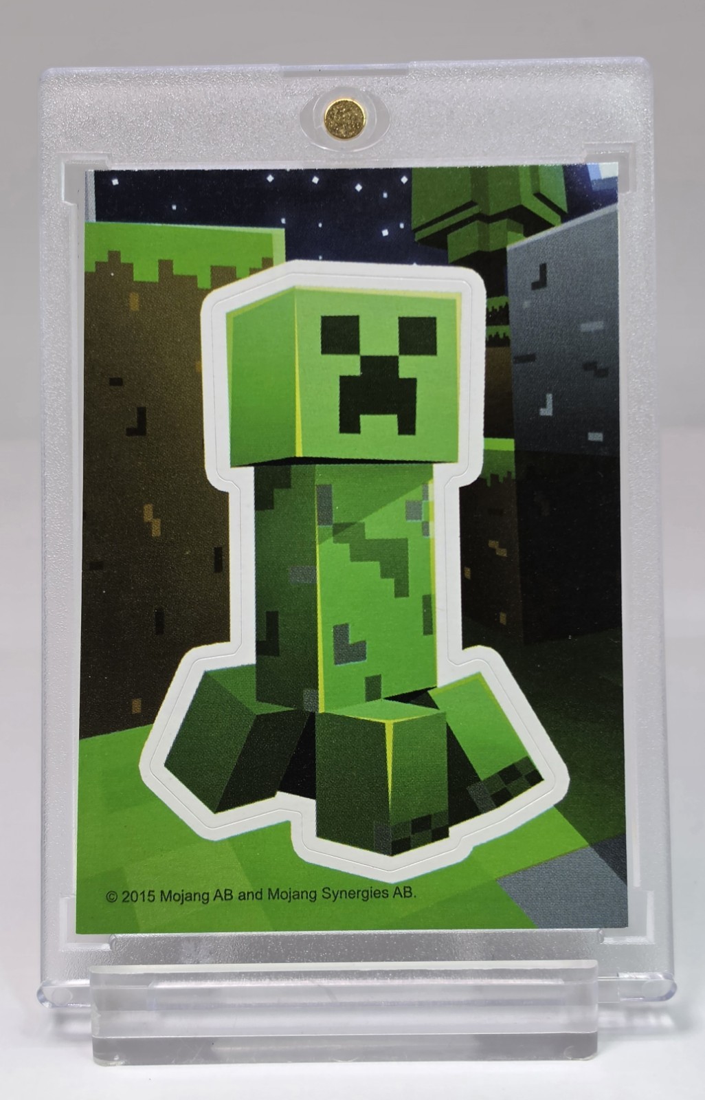 RARE 2015 MINECRAFT ROOKIE CREEPER ROOKIE COLLECTABLE STICKER FIRST EVER CARD RC