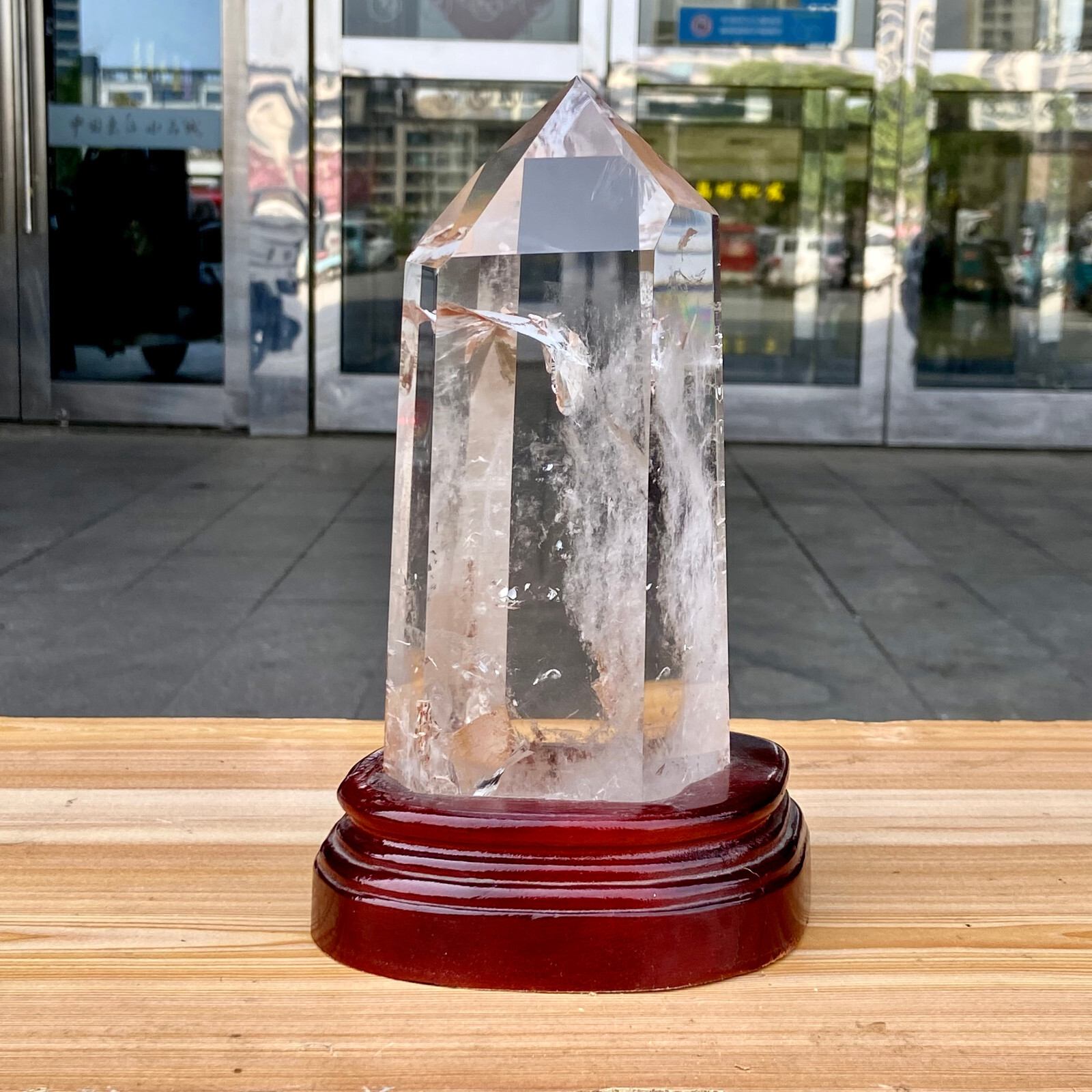 3.9LB  Large Natural White crystal obelisk Crystal energy column Reiki healing