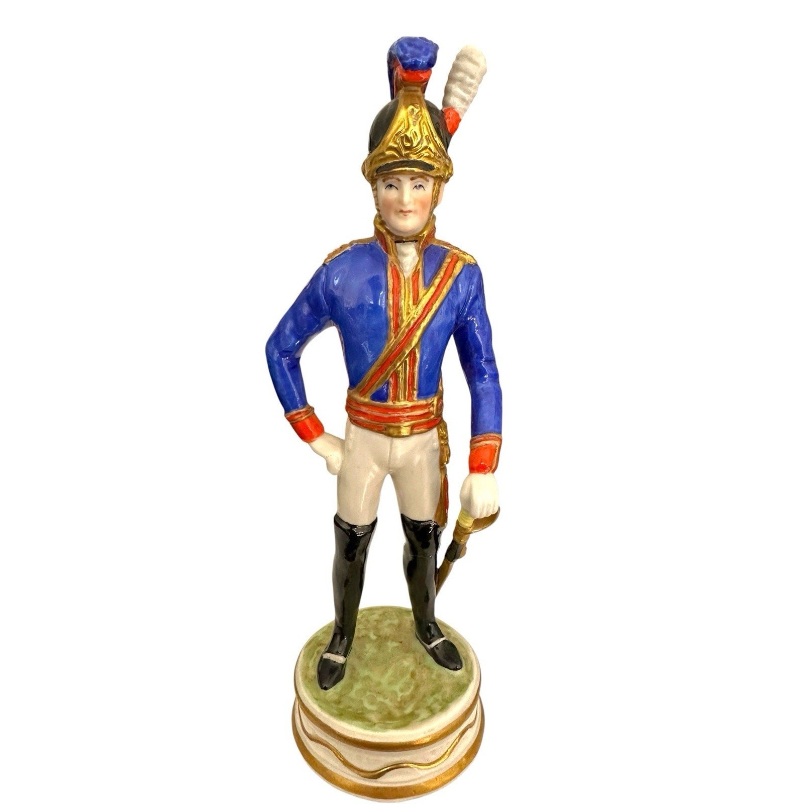 Vintage Hand Painted Porcelain Royal Horse Guards Blue Figurine Holland EUC